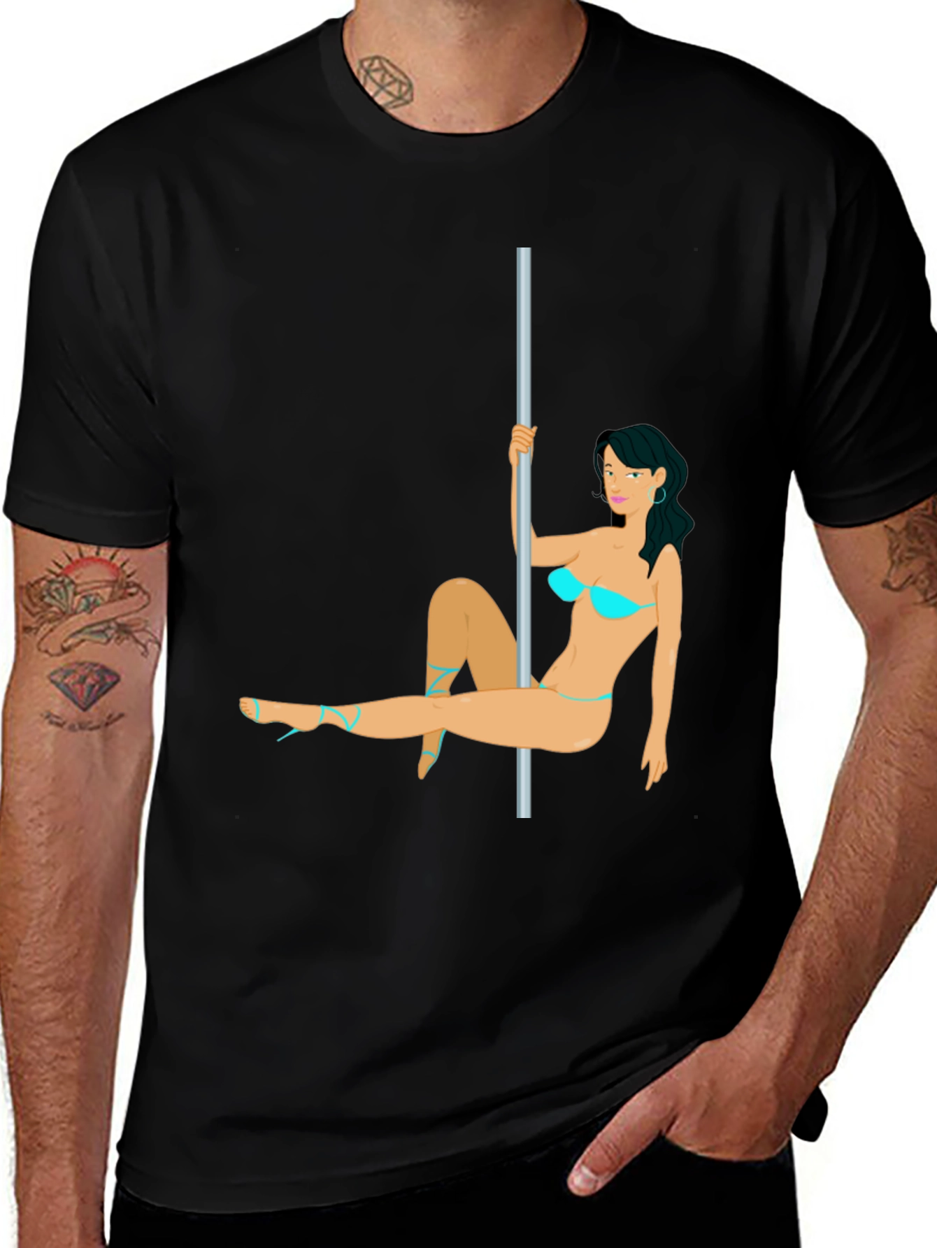 Variant 25 of Novelty Pole Dancer T-Shirt - Funny Graphic Tee