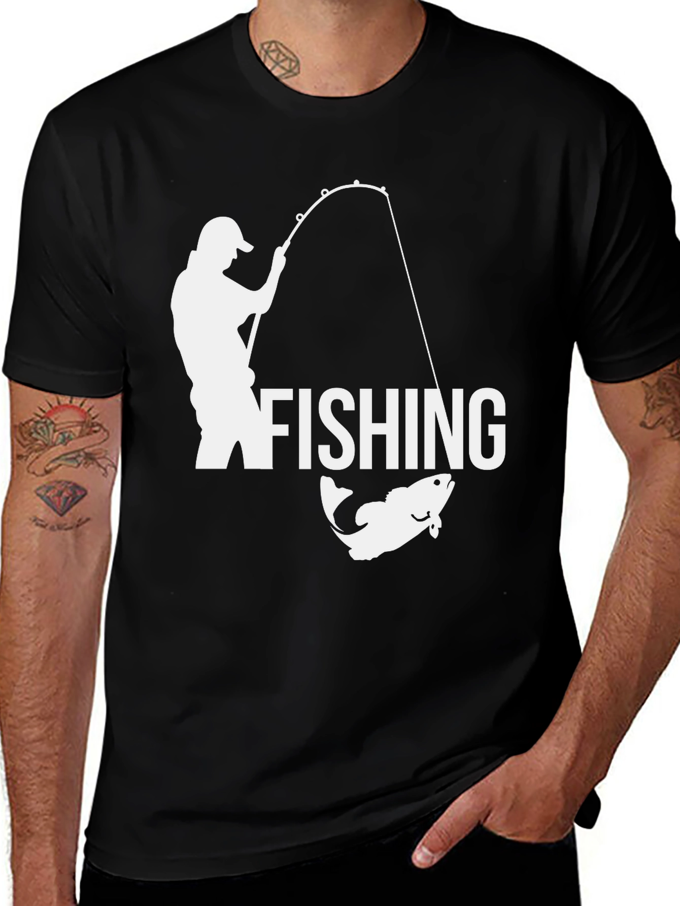Variant 14 of Fishing Graphic T-Shirt - Black