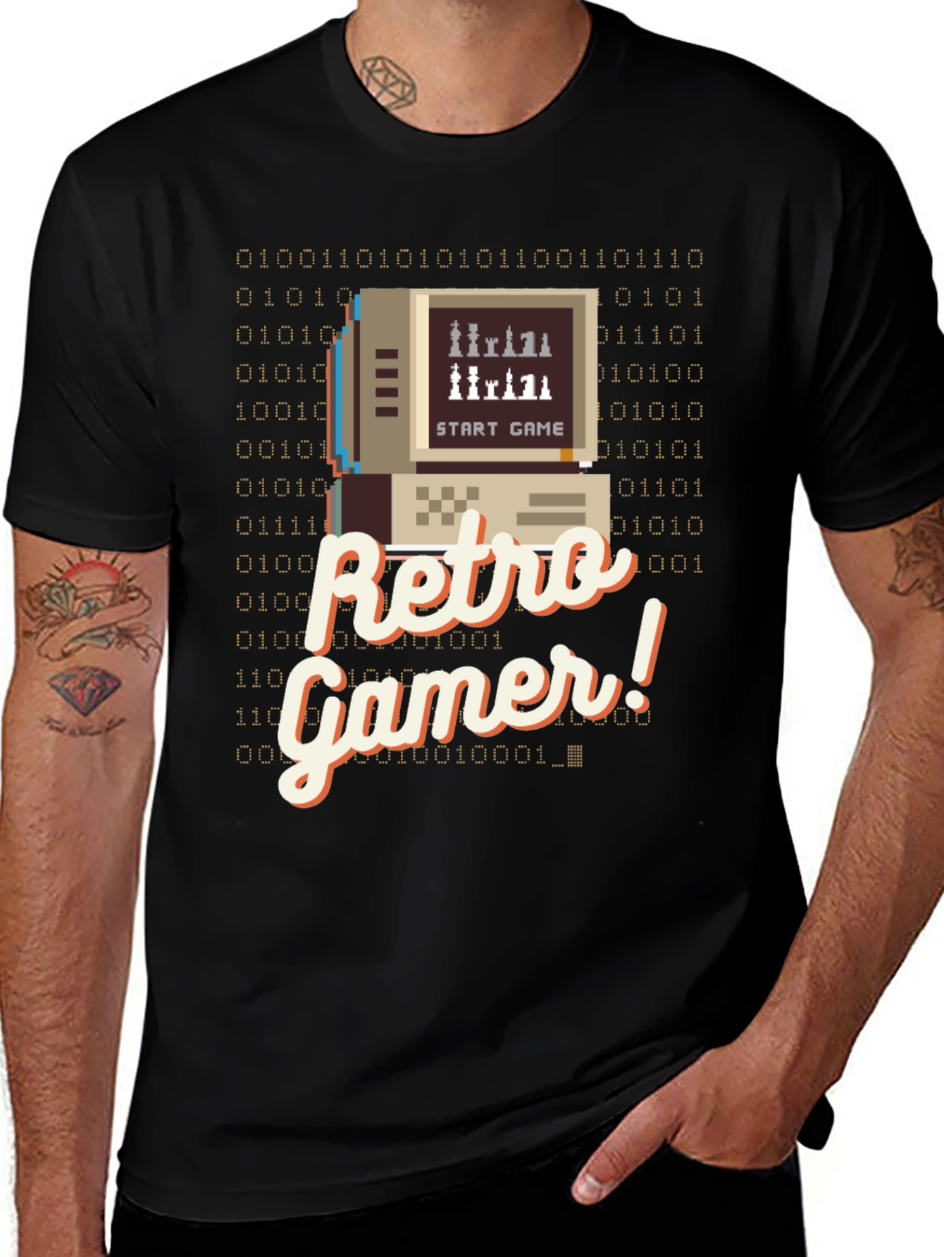 Variant 2 of Retro Gamer T-Shirt - Chess Design