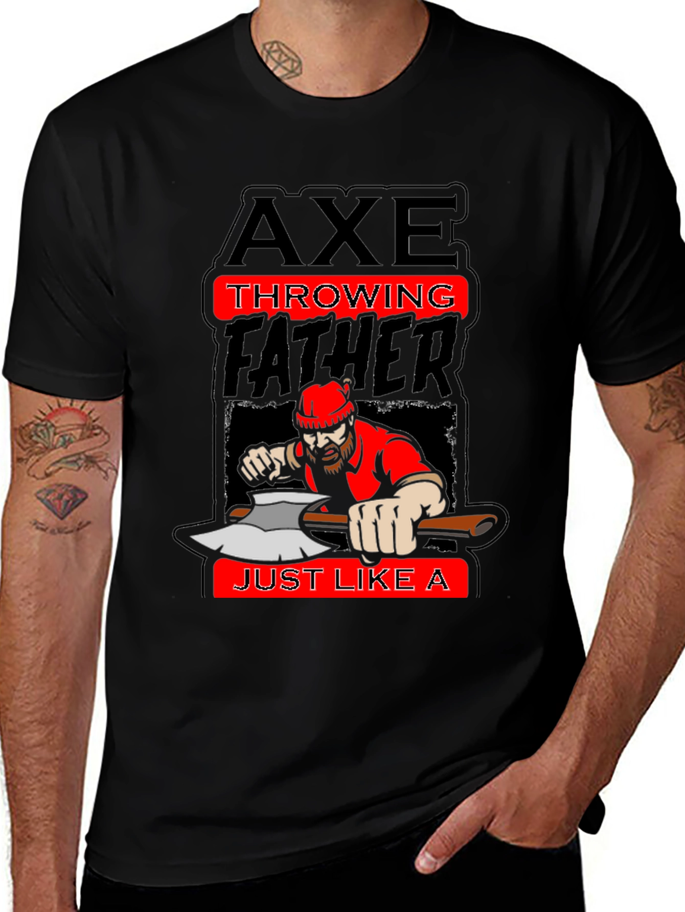 Variant 20 of Axe Throwing Father T-Shirt - Lumberjack Dad Tee