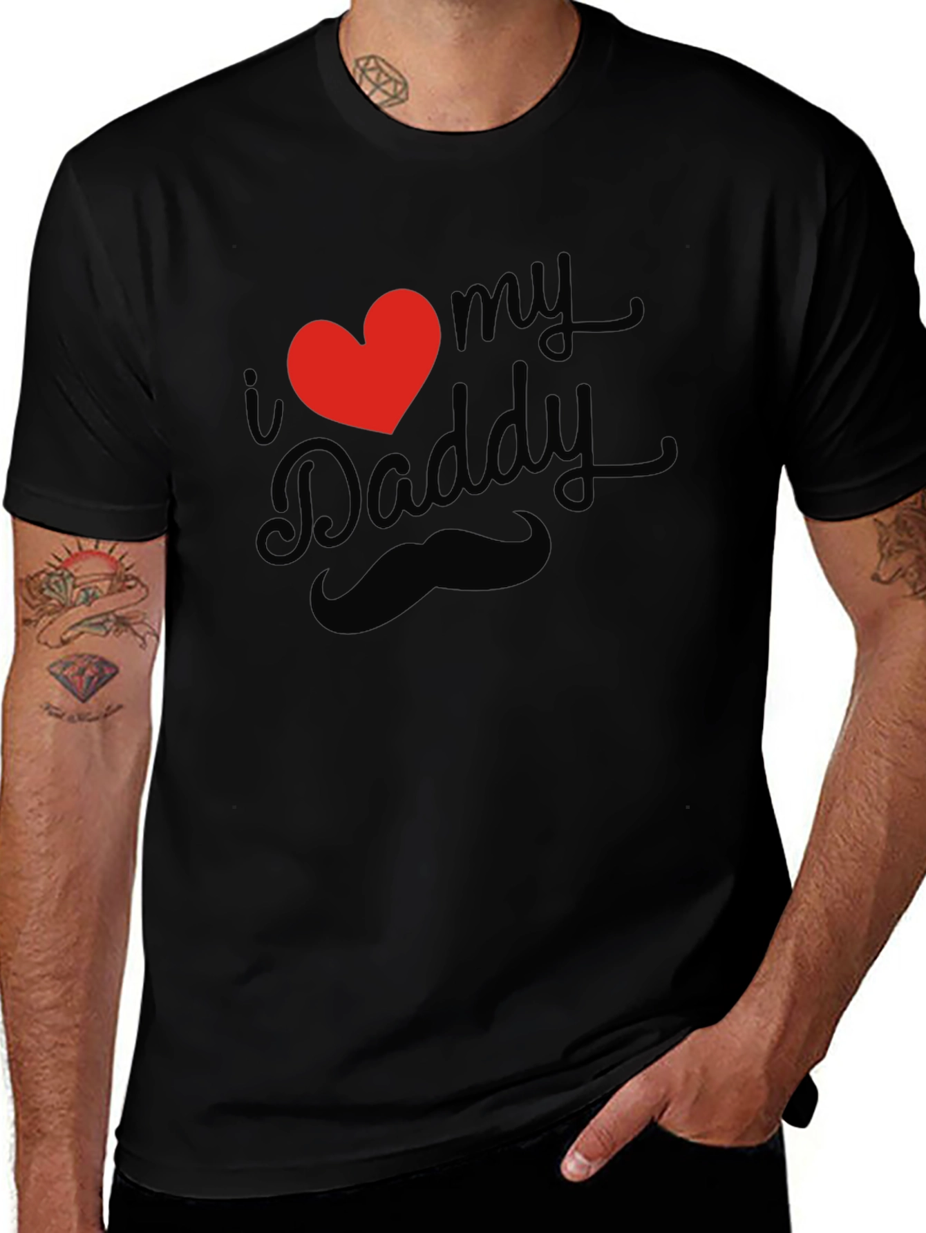 I Heart My Daddy Black T-Shirt