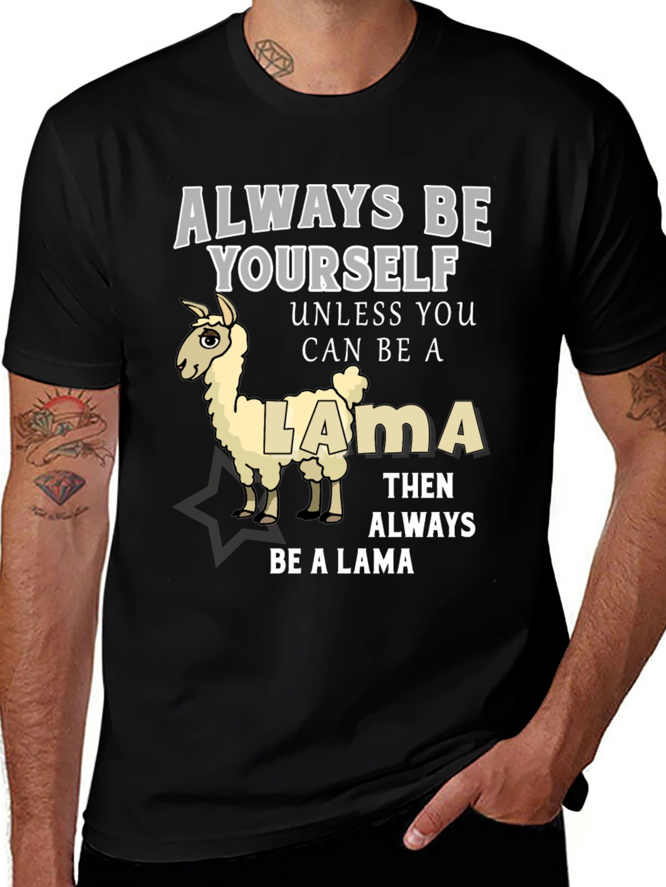 Black Always Be Yourself Unless You Can Be A Llama T-Shirt main image
