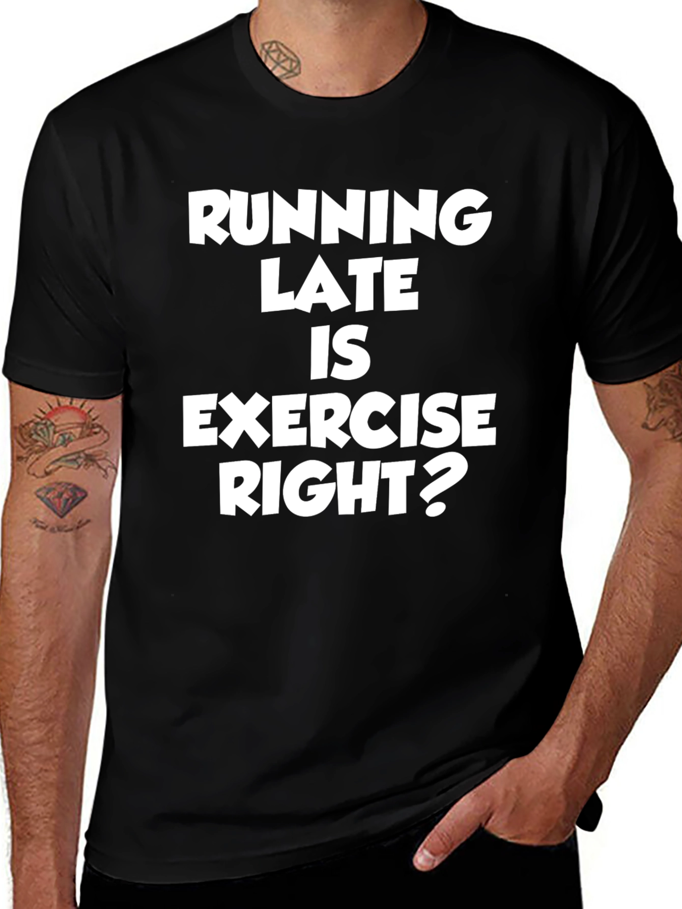 Variant 11 of Funny Running Late Exercise Graphic Tee