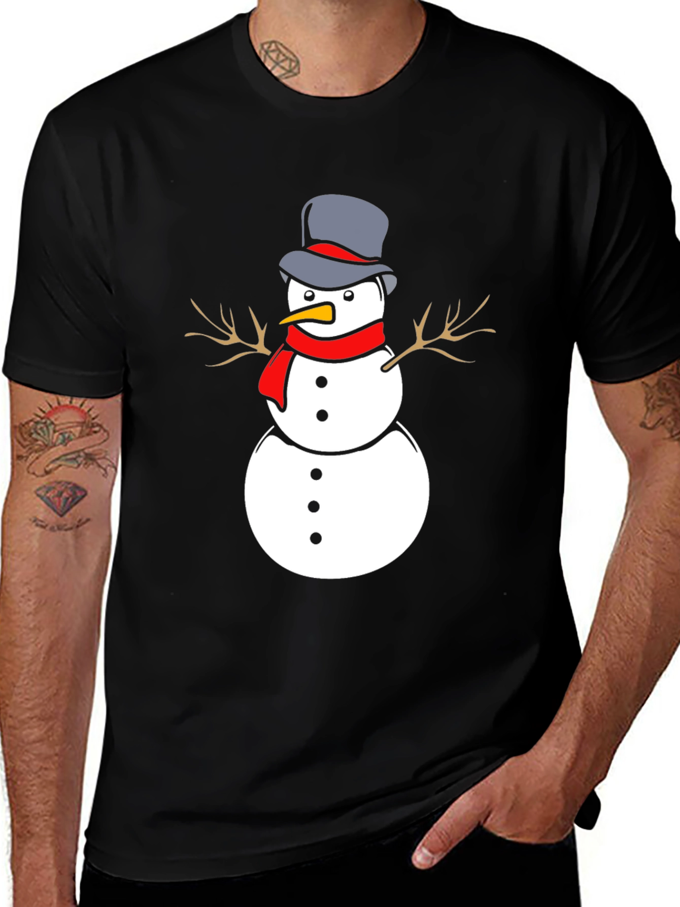 Variant 11 of Snowman Graphic Tee - Festive Holiday Shirt