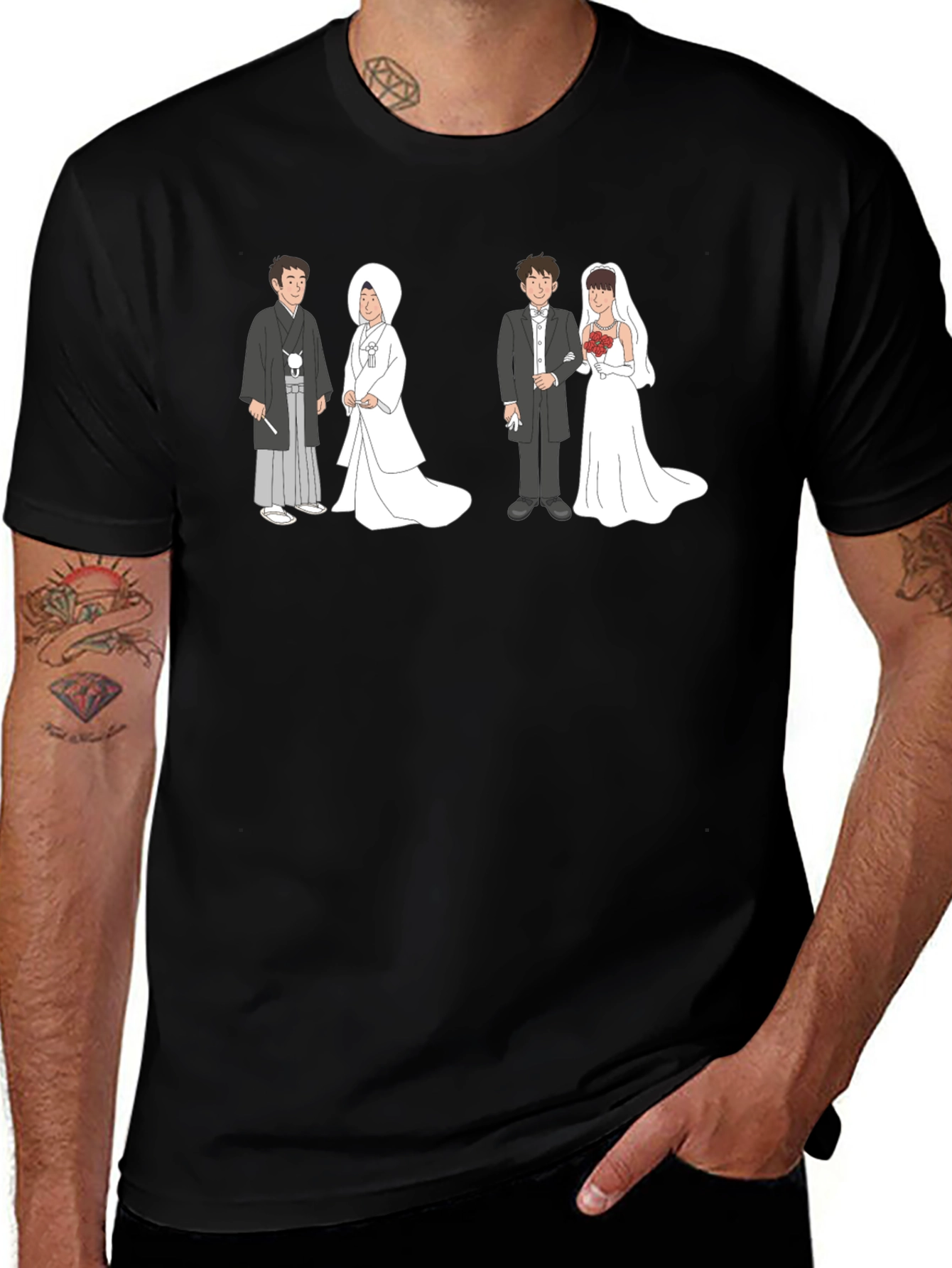 Variant 30 of Wedding Couple Graphic Tee - Unique Design