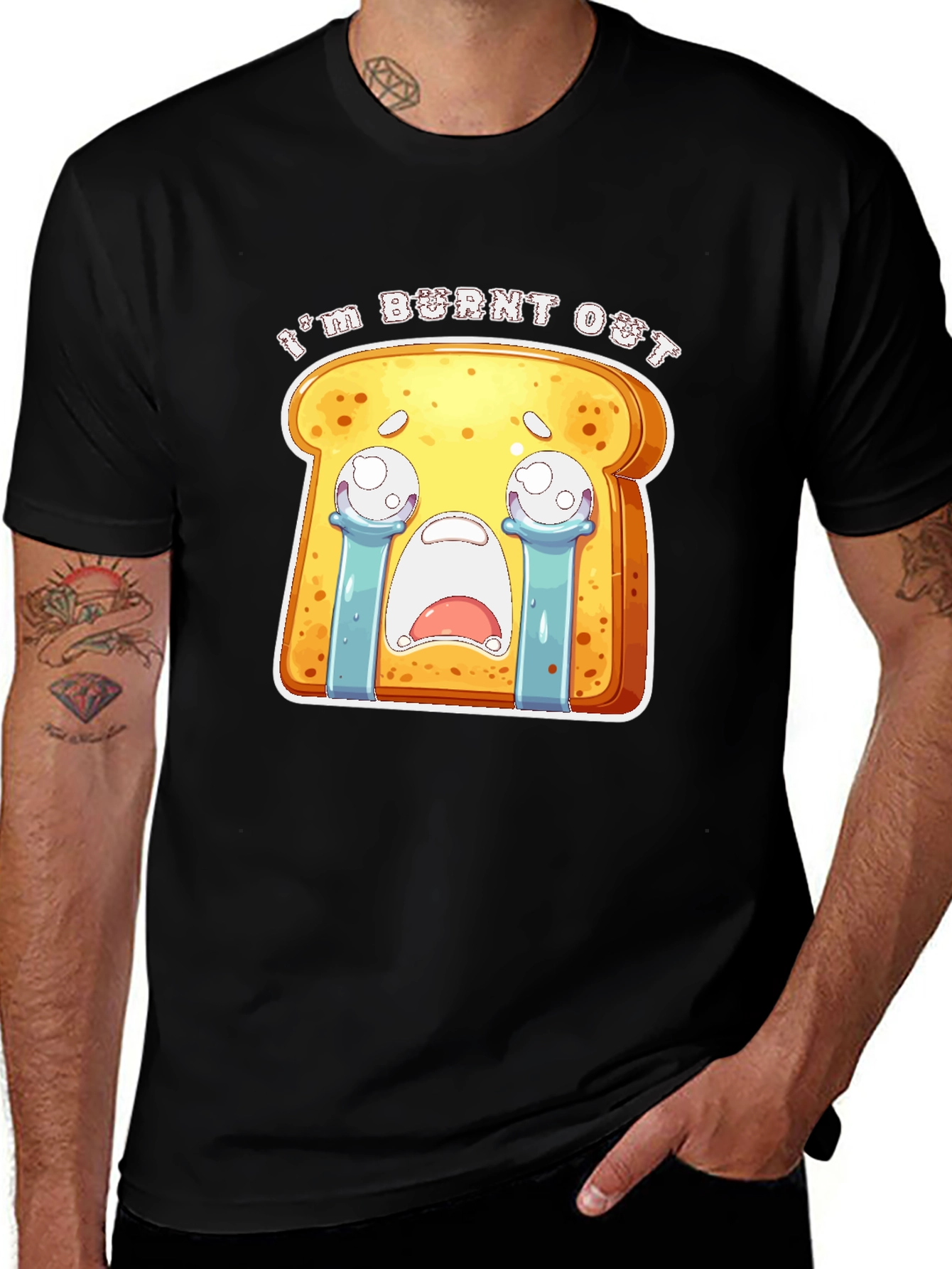 Variant 2 of I'm Burnt Out Funny Toast Cartoon T-Shirt