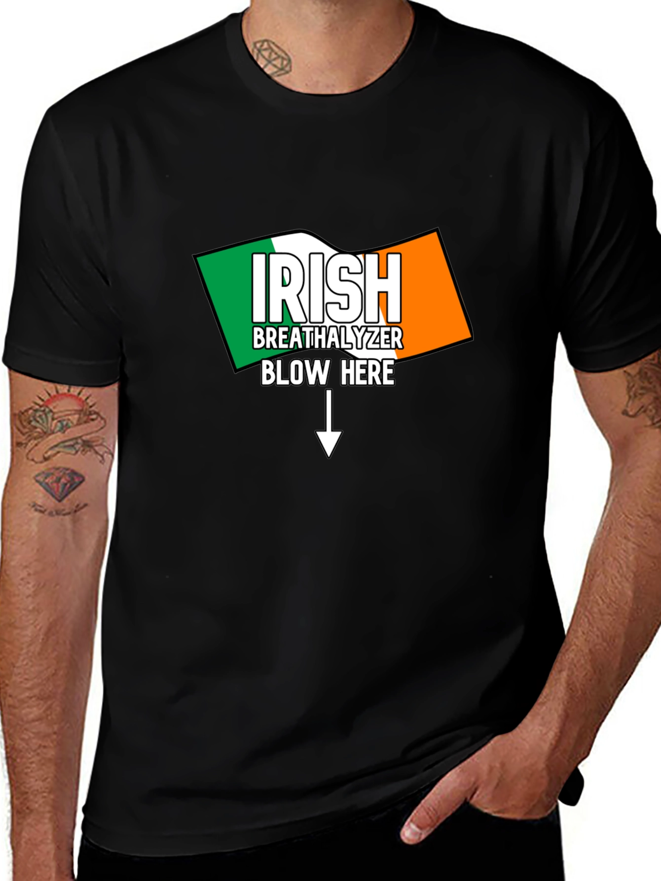 Variant 16 of Irish Breathalyzer Blow Here T-Shirt