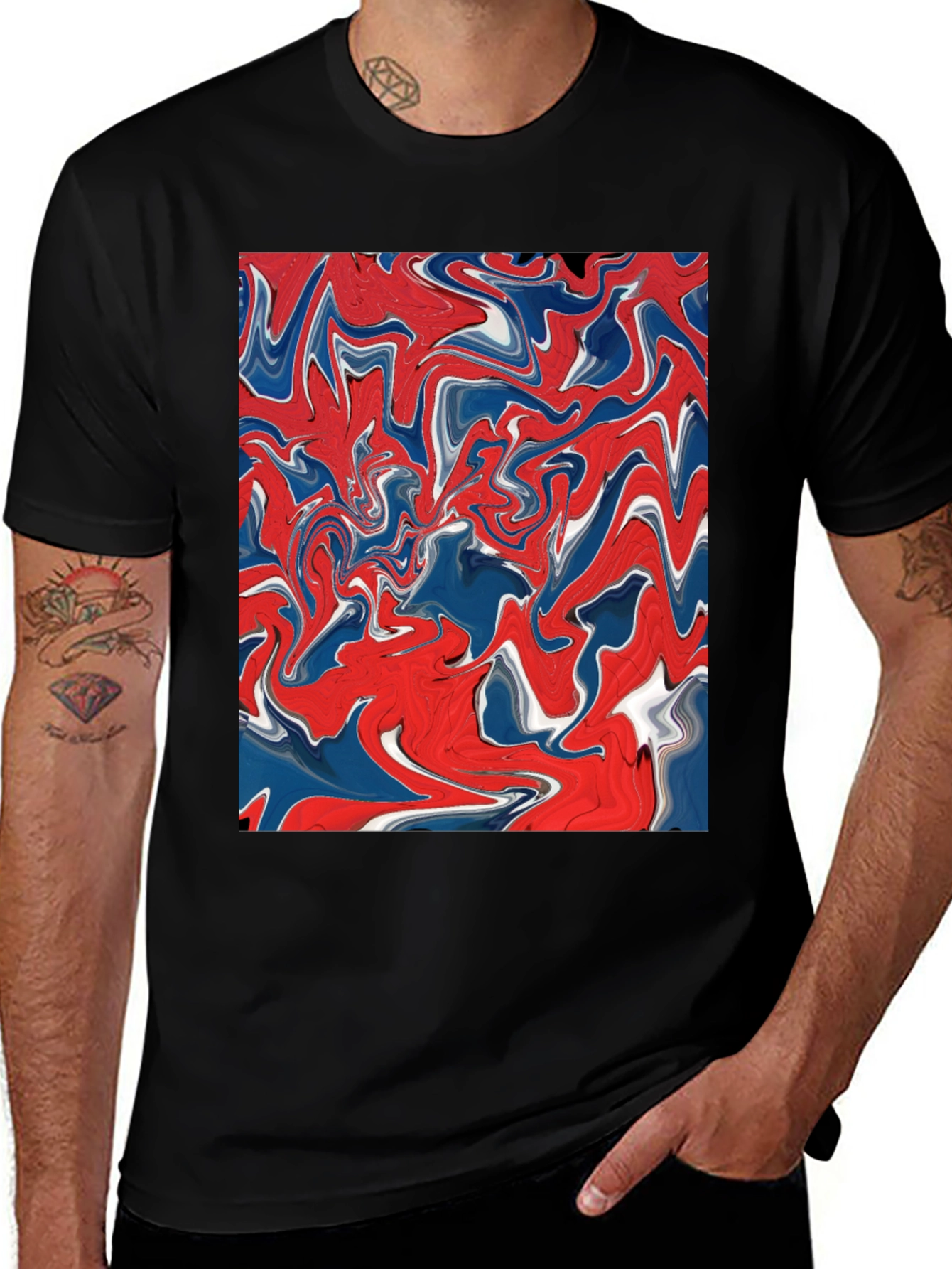 Variant 26 of Abstract Swirl Art Tee - Modern Graphic Print