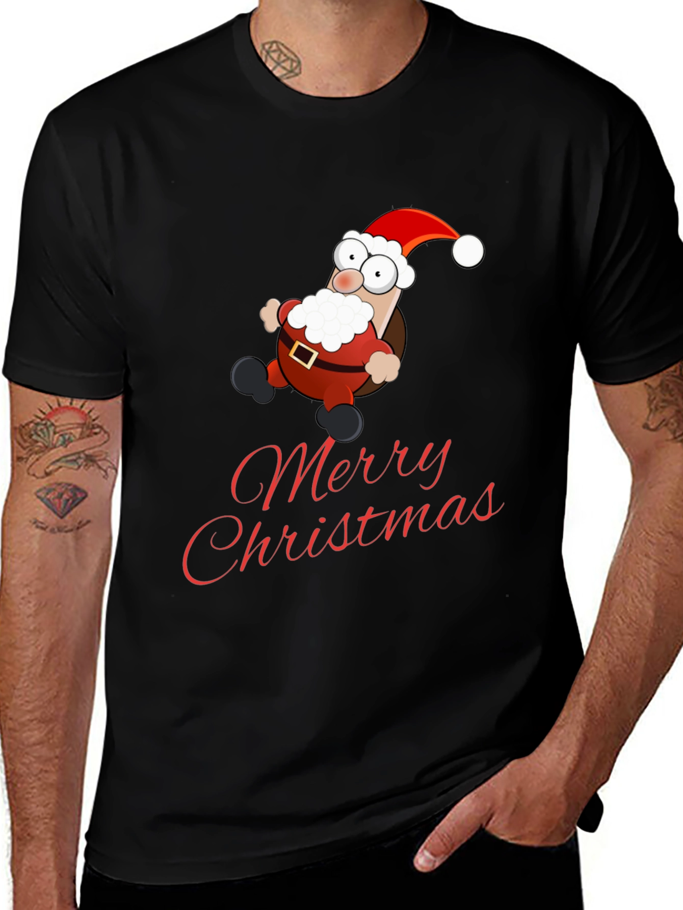 Merry Christmas Santa Cartoon Graphic T-Shirt