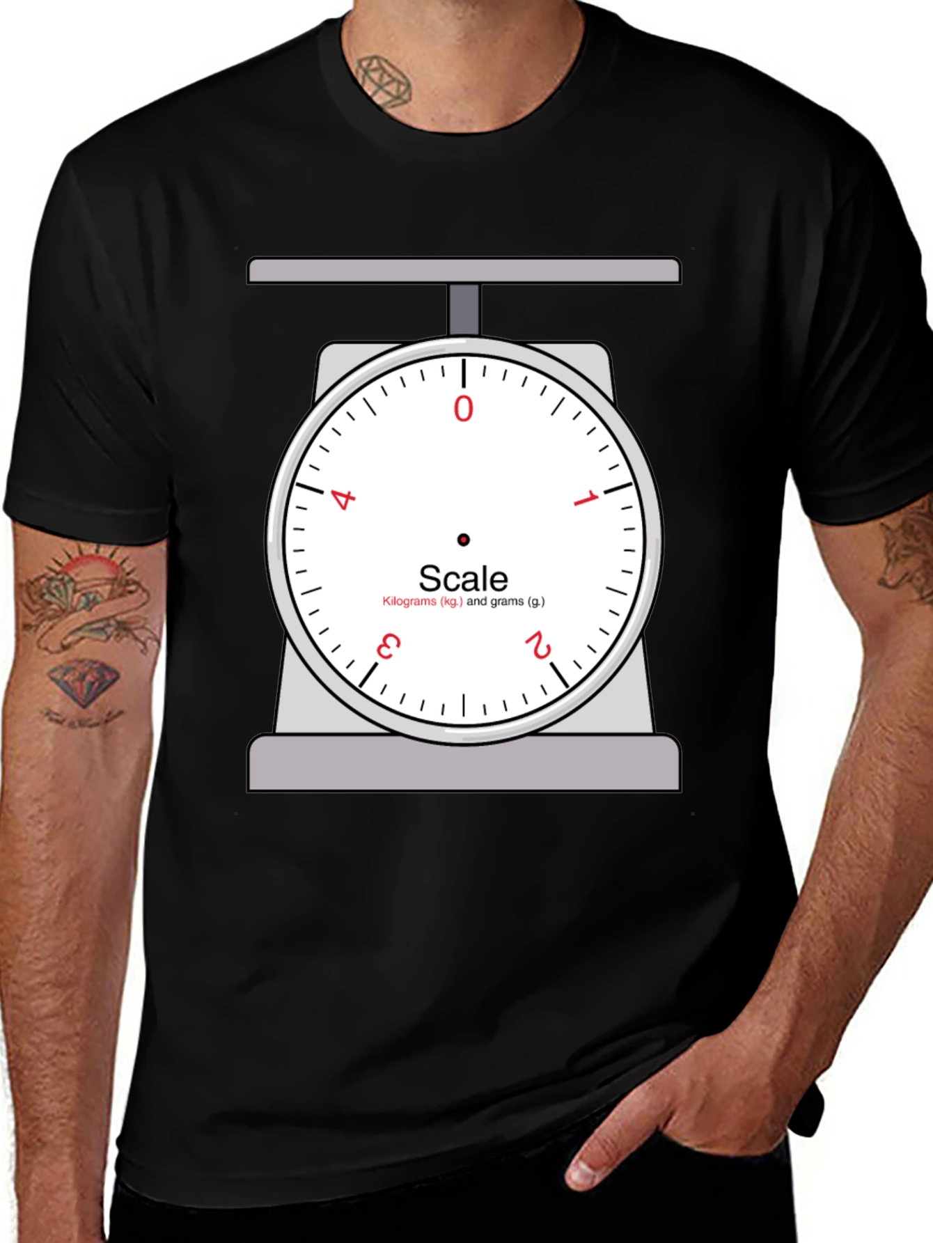 Variant 8 of Scale T-Shirt: Kilograms and Grams Design