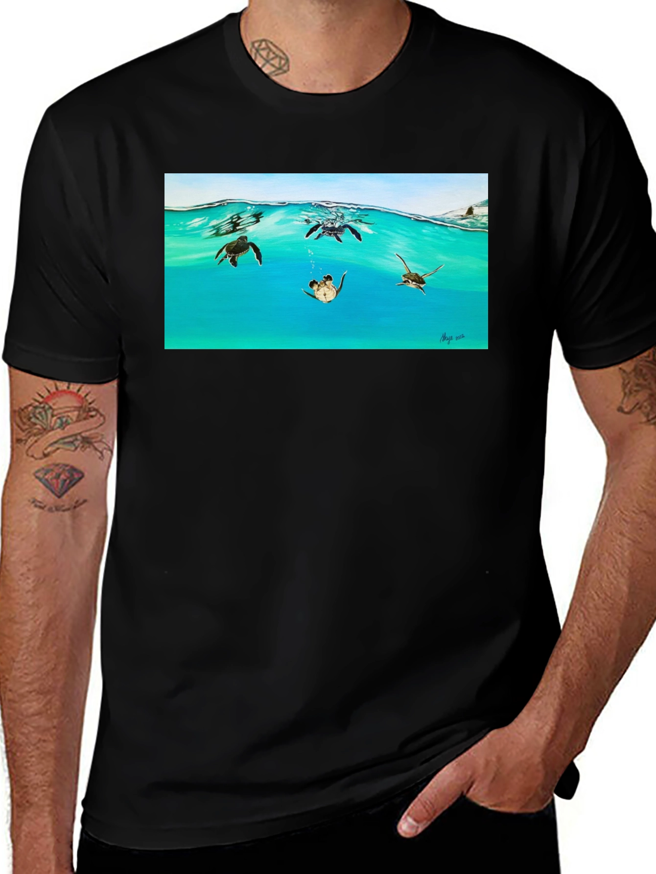 Variant 12 of Sea Turtle T-Shirt - Ocean Life Graphic Tee