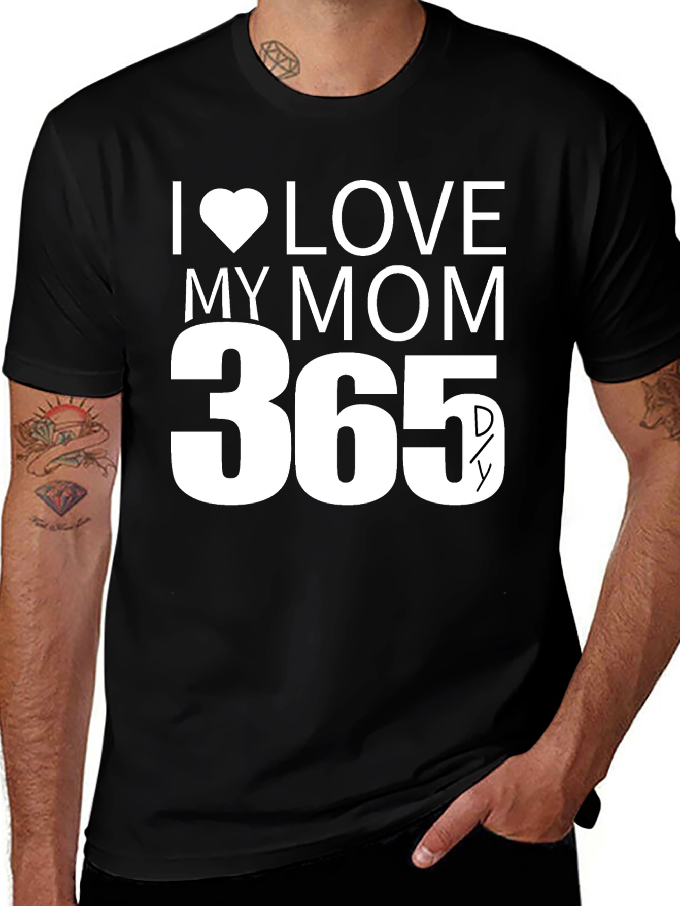 Variant 30 of I Heart Love My Mom 365 Days T-Shirt - Black