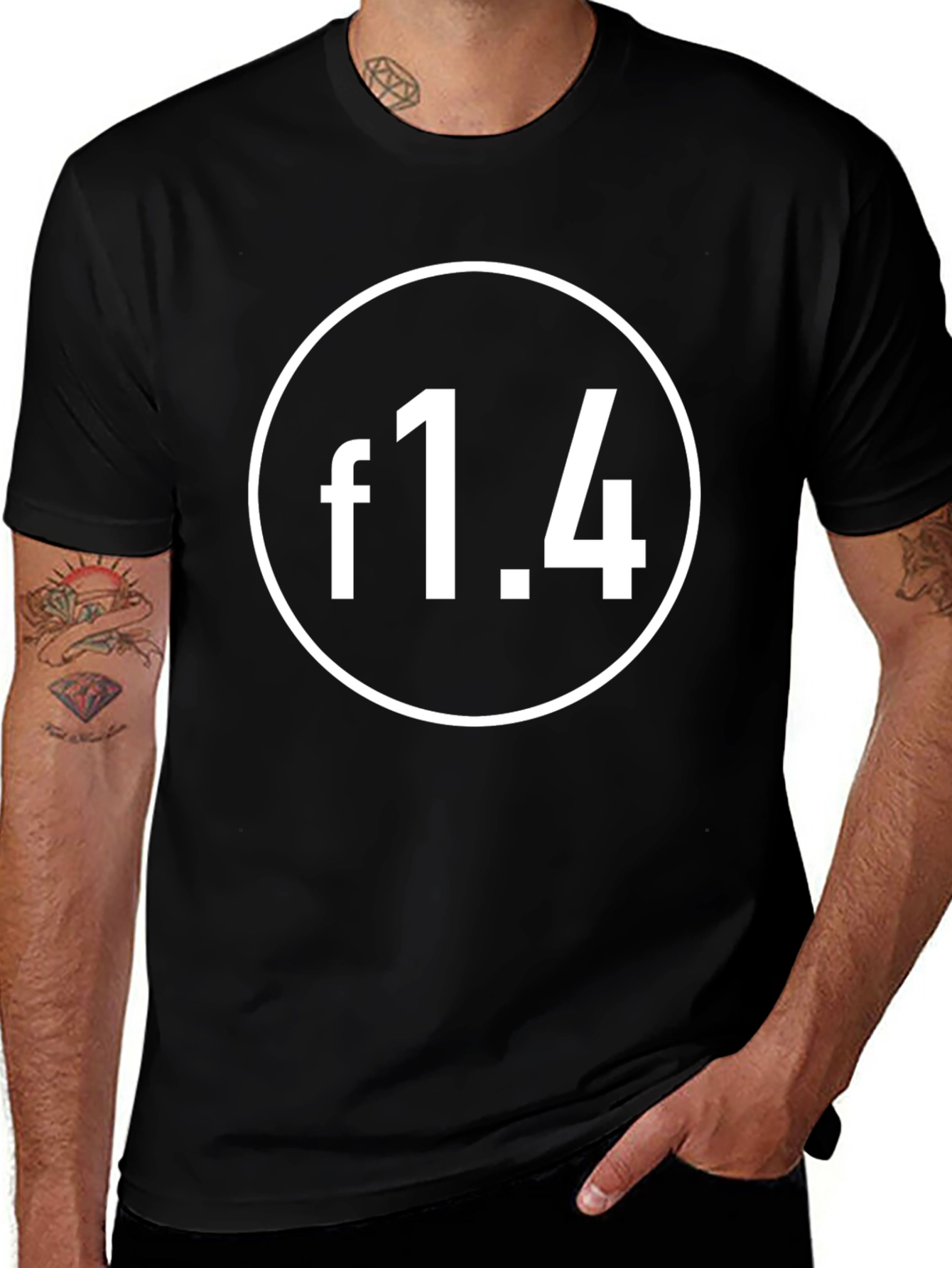 Variant 12 of f1.4 Aperture Black T-Shirt - Photography Enthusiast Tee