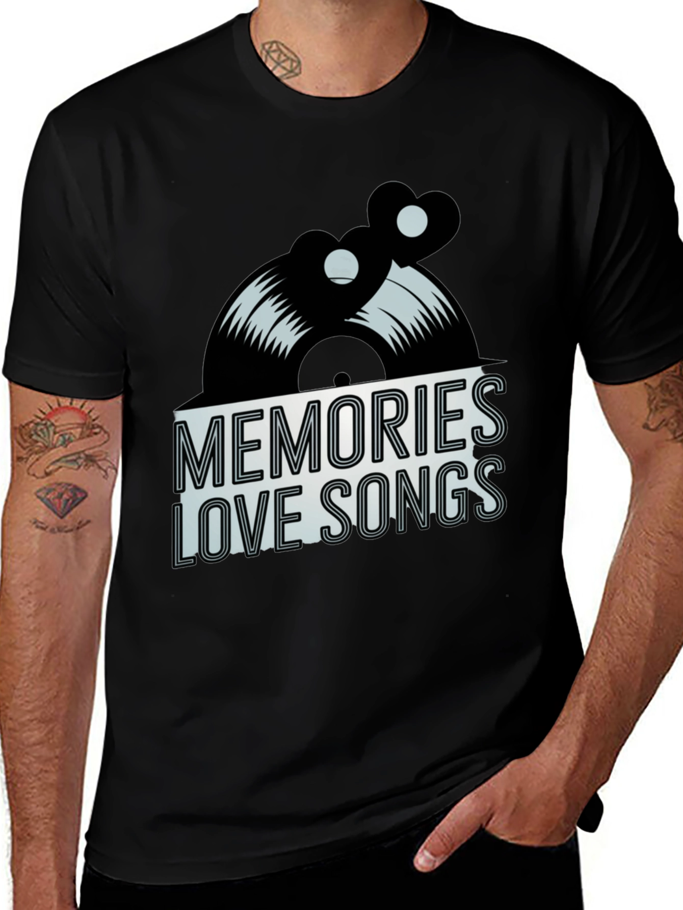 Variant 13 of Memories Love Songs Graphic Tee - Music Lover Shirt