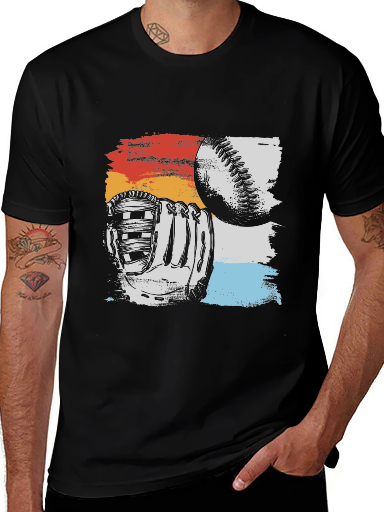 Baseball Glove & Ball Graphic T-Shirt