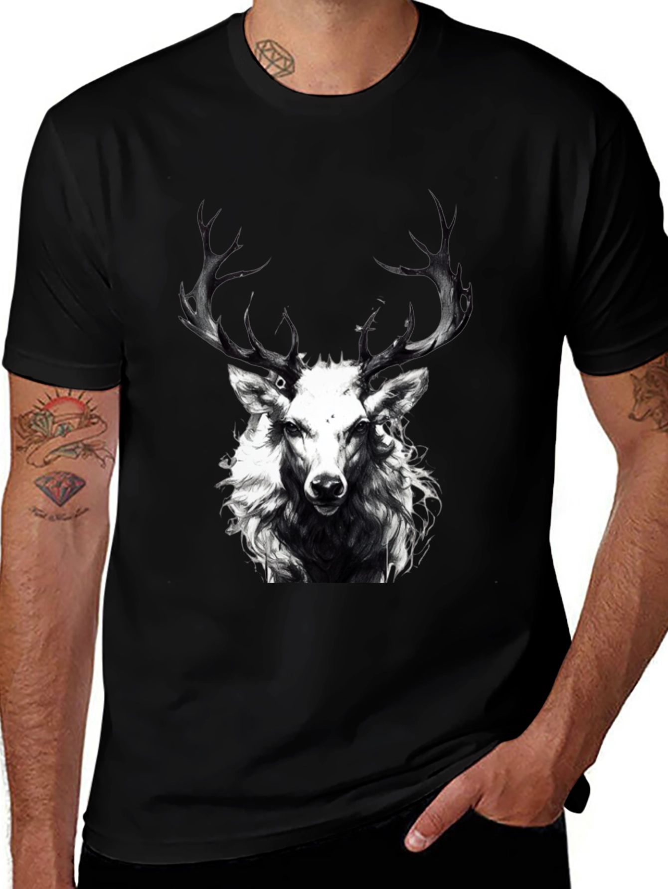 Variant 2 of Black Deer Graphic Tee - Men's Short Sleeve Shirt