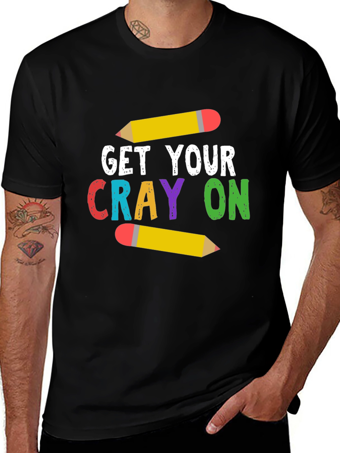 Variant 5 of Get Your Crayon On T-Shirt - Teacher Tee