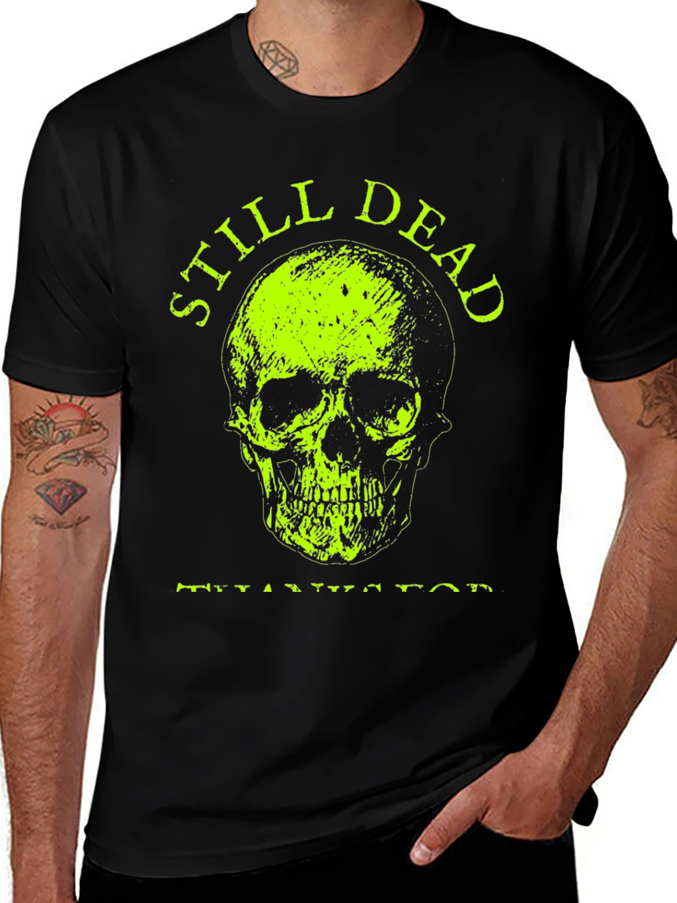 Variant 12 of Still Dead Skull Graphic T-Shirt - Black