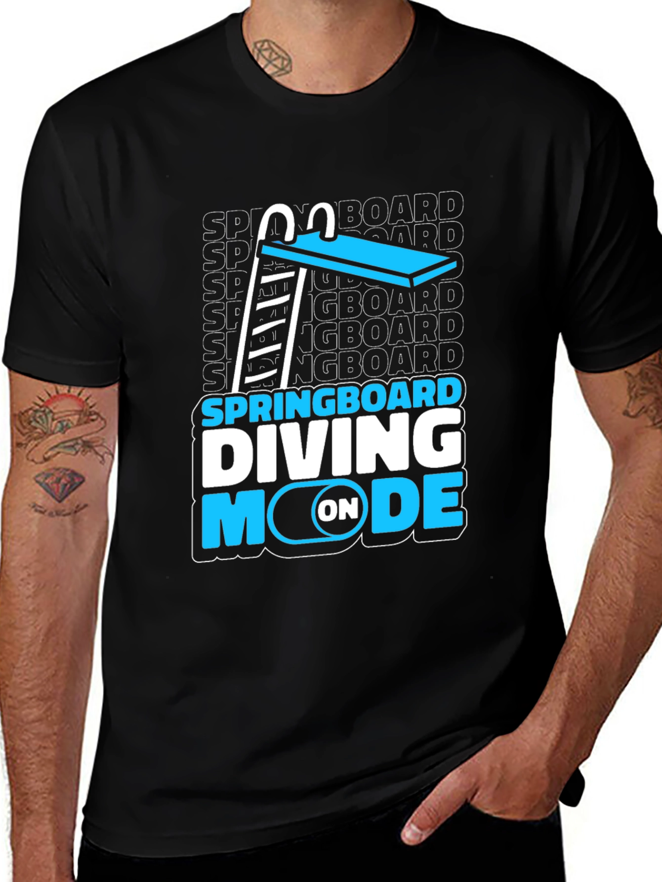 Variant 18 of Springboard Diving Mode On Graphic Tee