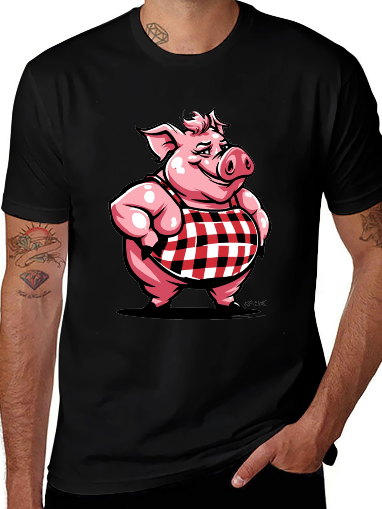 Variant 14 of Funny Pig in Apron Graphic T-Shirt
