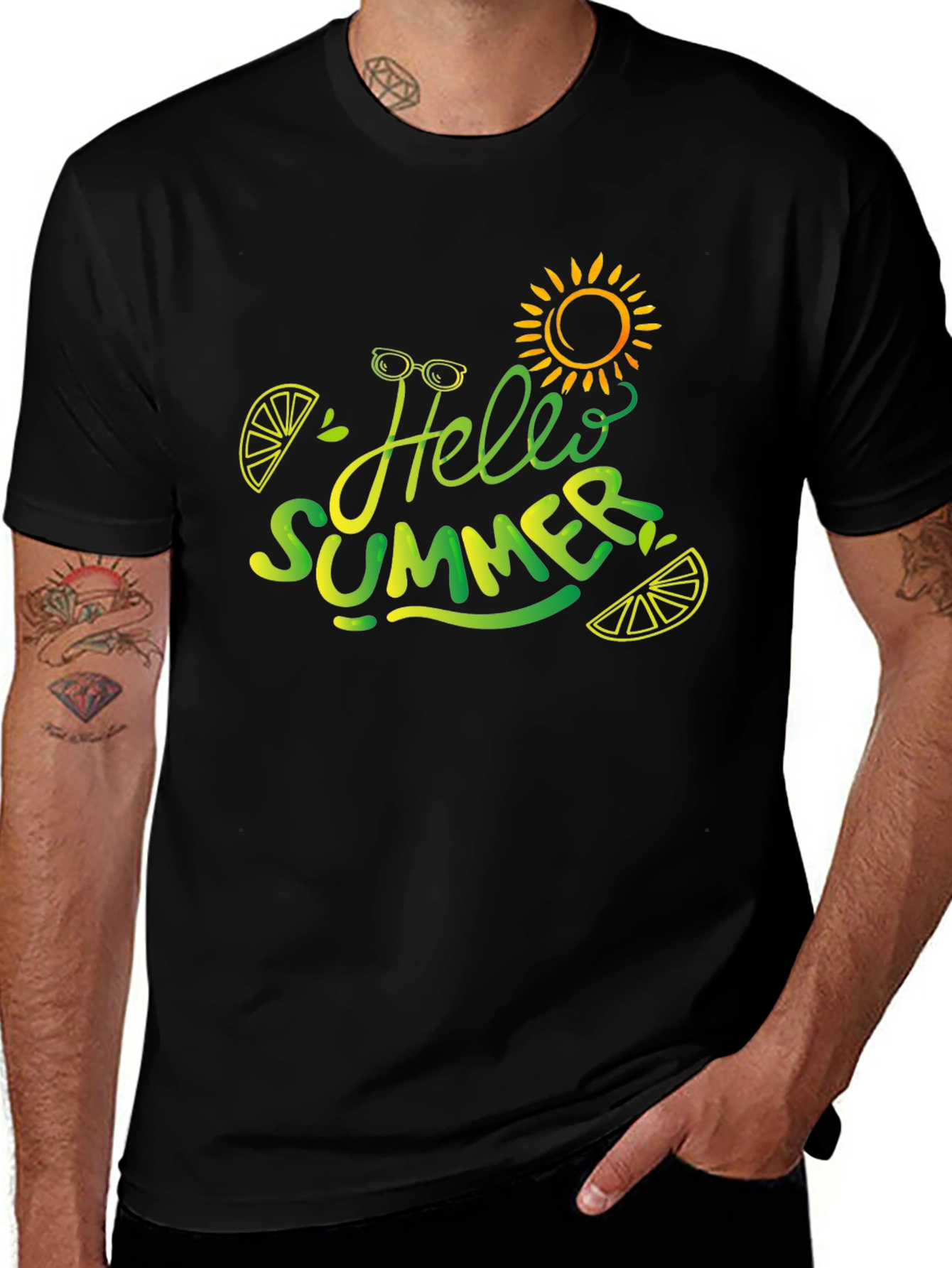 Variant 25 of Hello Summer T-Shirt - Trendy Graphic Tee