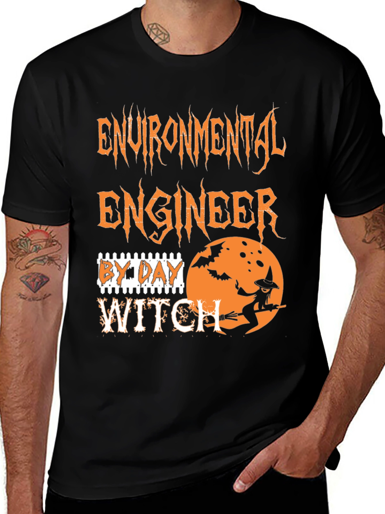 Environmental Engineer By Day Witch By Night Halloween T-Shirt