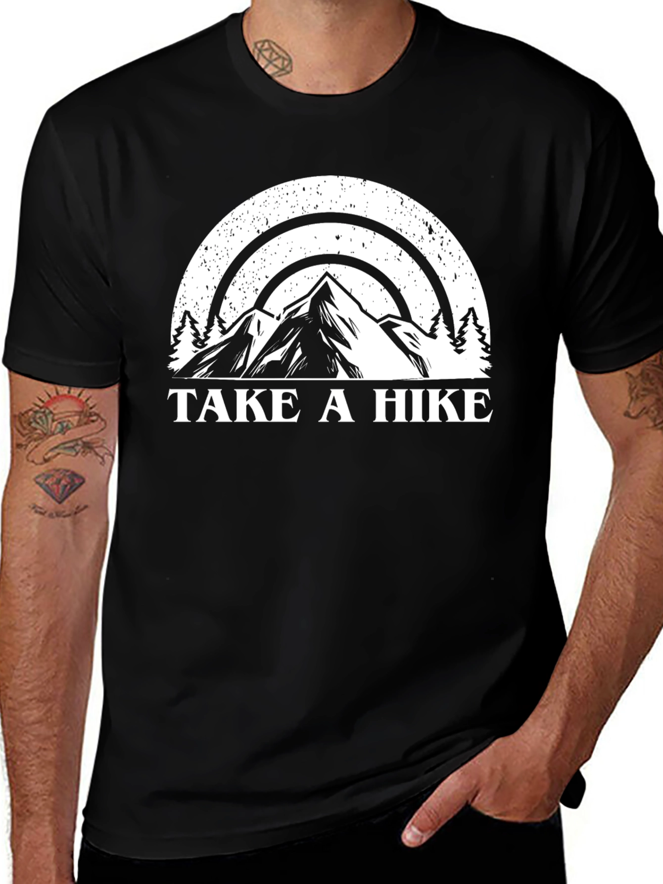 Variant 3 of Take a Hike Mountain Graphic Tee - Black