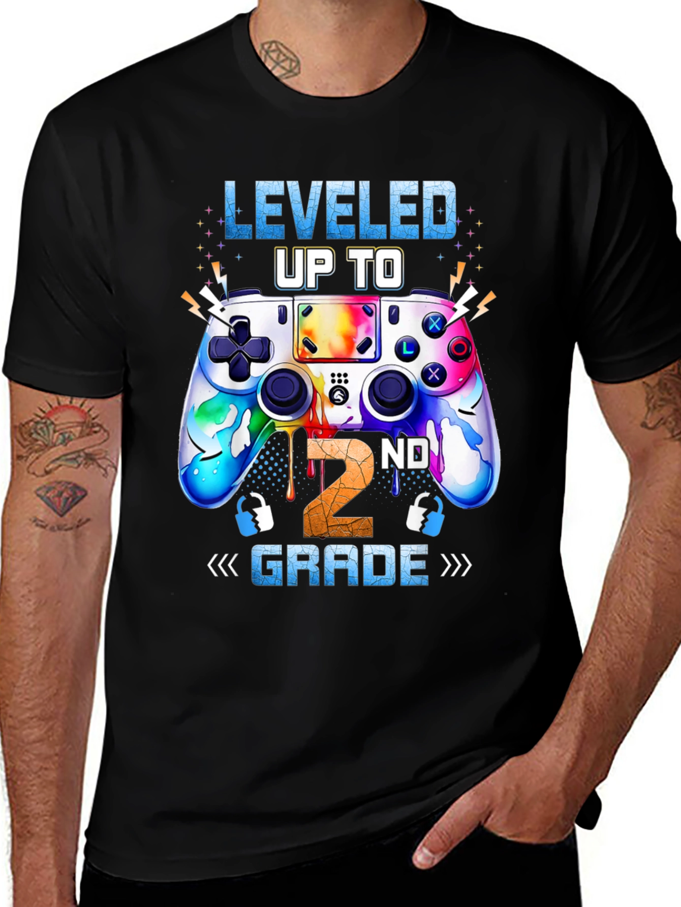 Leveled Up to 2nd Grade Gaming T-Shirt