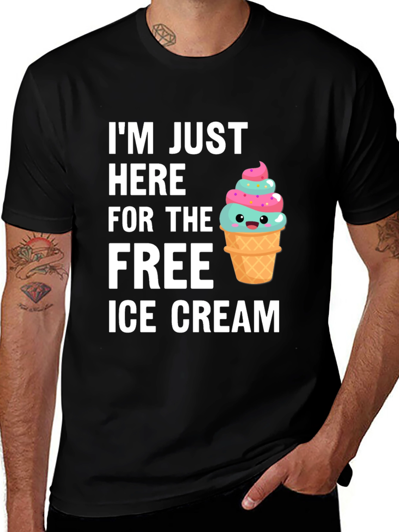 Variant 5 of Free Ice Cream T-Shirt - Novelty Graphic Tee