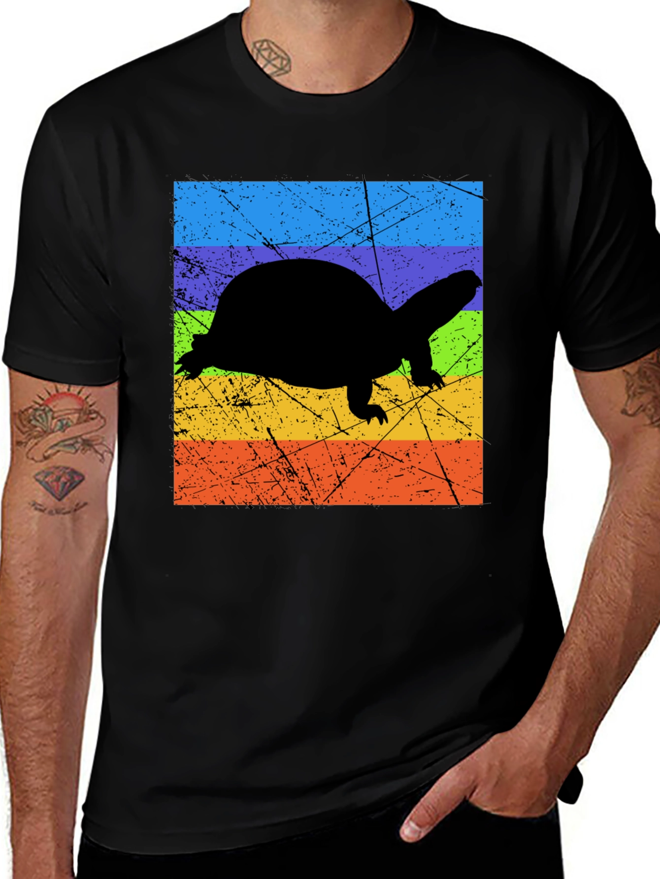 Variant 27 of Turtle Silhouette Retro T-Shirt