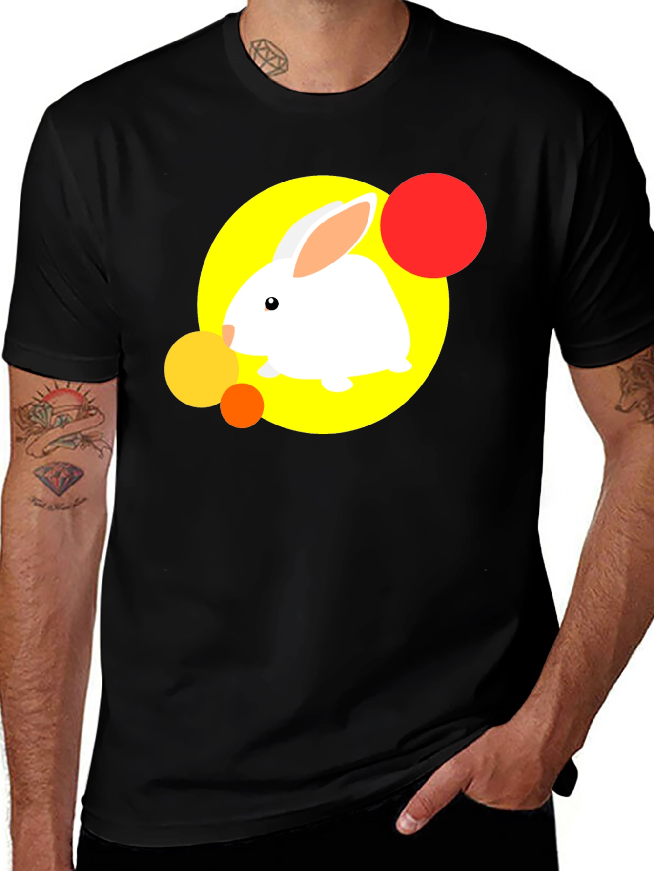 Variant 6 of Rabbit Graphic Tee - Fun & Stylish Black T-Shirt