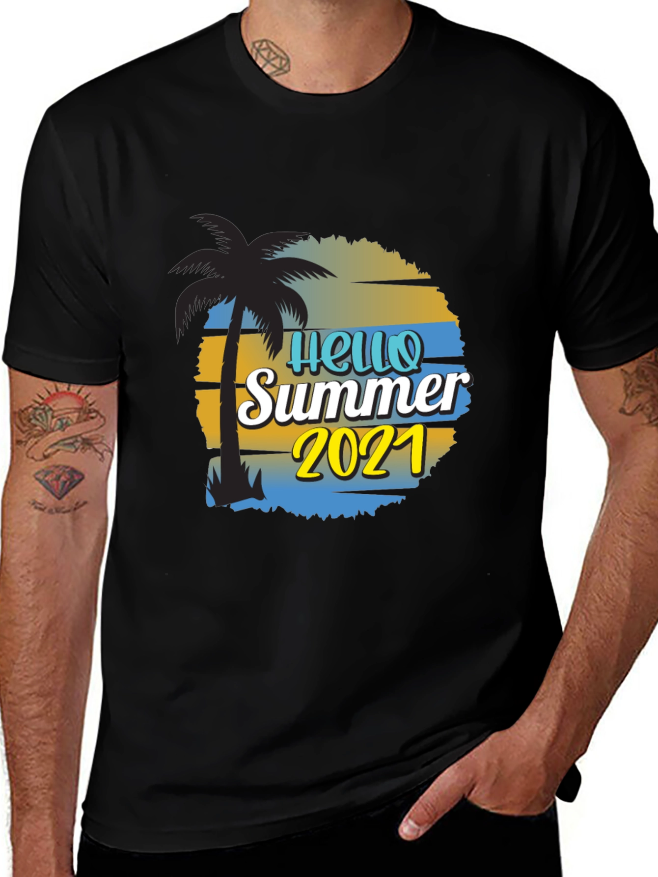 Variant 25 of Hello Summer 2021 Black T-Shirt