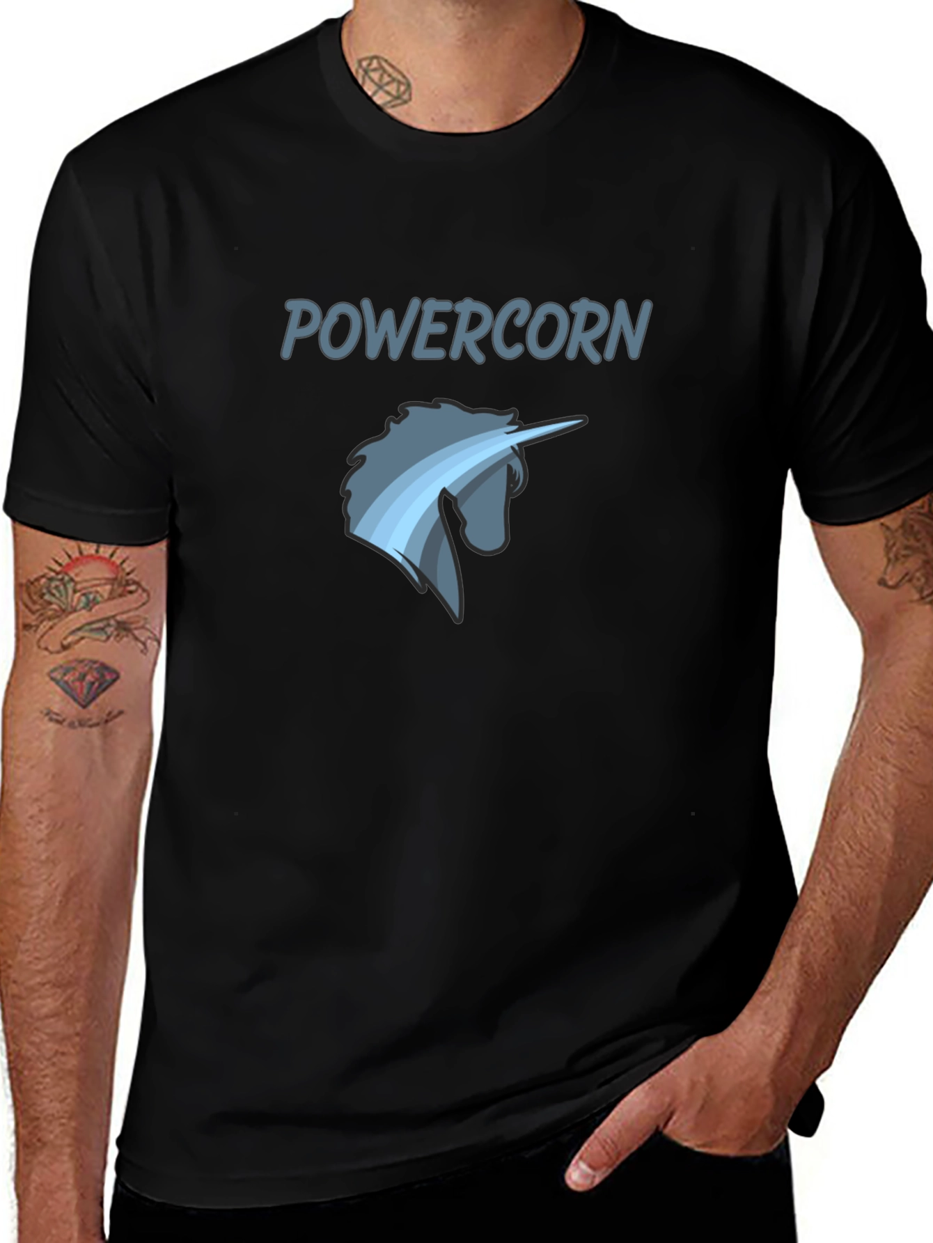 Variant 24 of Powercorn Black T-Shirt - Men's Graphic Tee