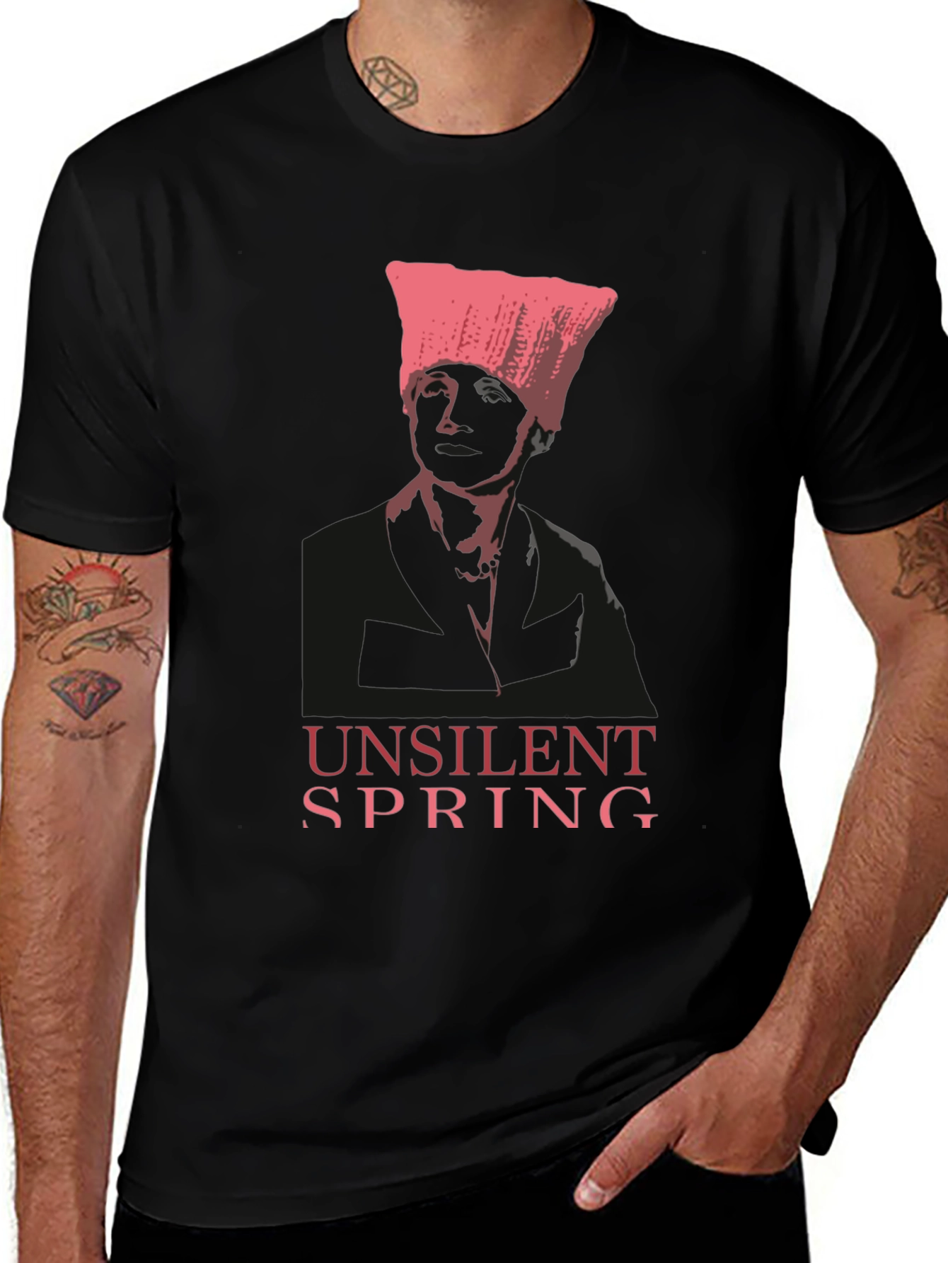 Variant 10 of Unsilent Spring Graphic Tee - Black