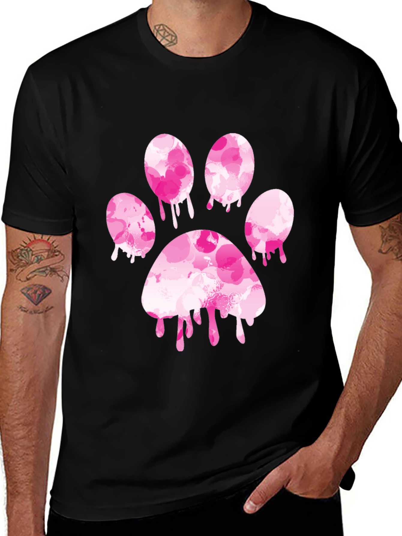 Variant 3 of Pink Paw Print Drip T-Shirt