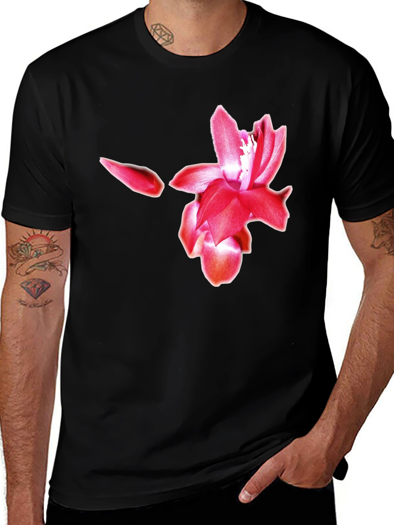 Variant 30 of Floral Graphic Black T-Shirt