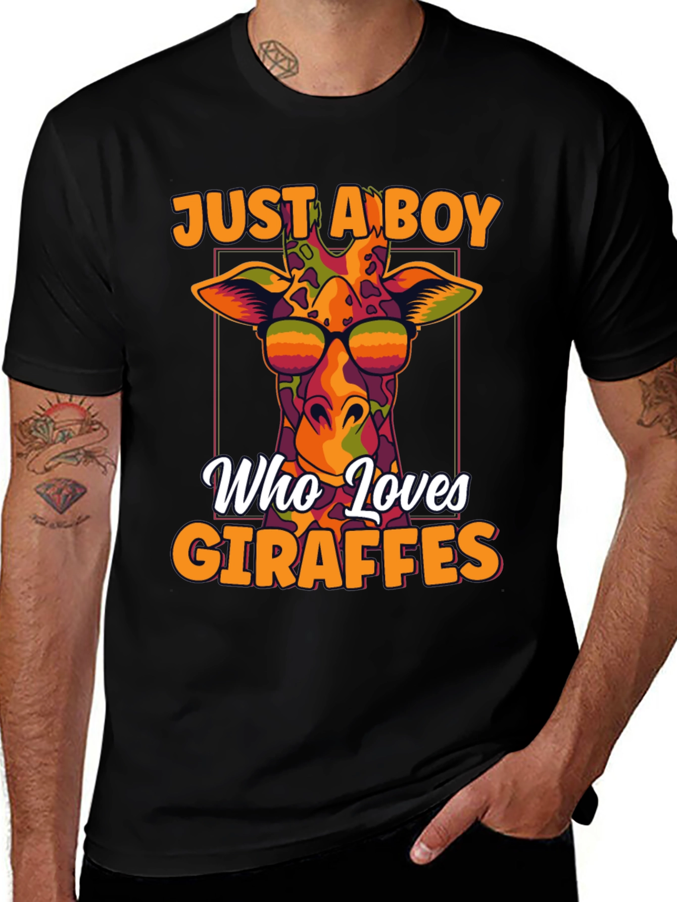 Variant 21 of Giraffe Lover's T-Shirt: Just a Boy Who Loves Giraffes