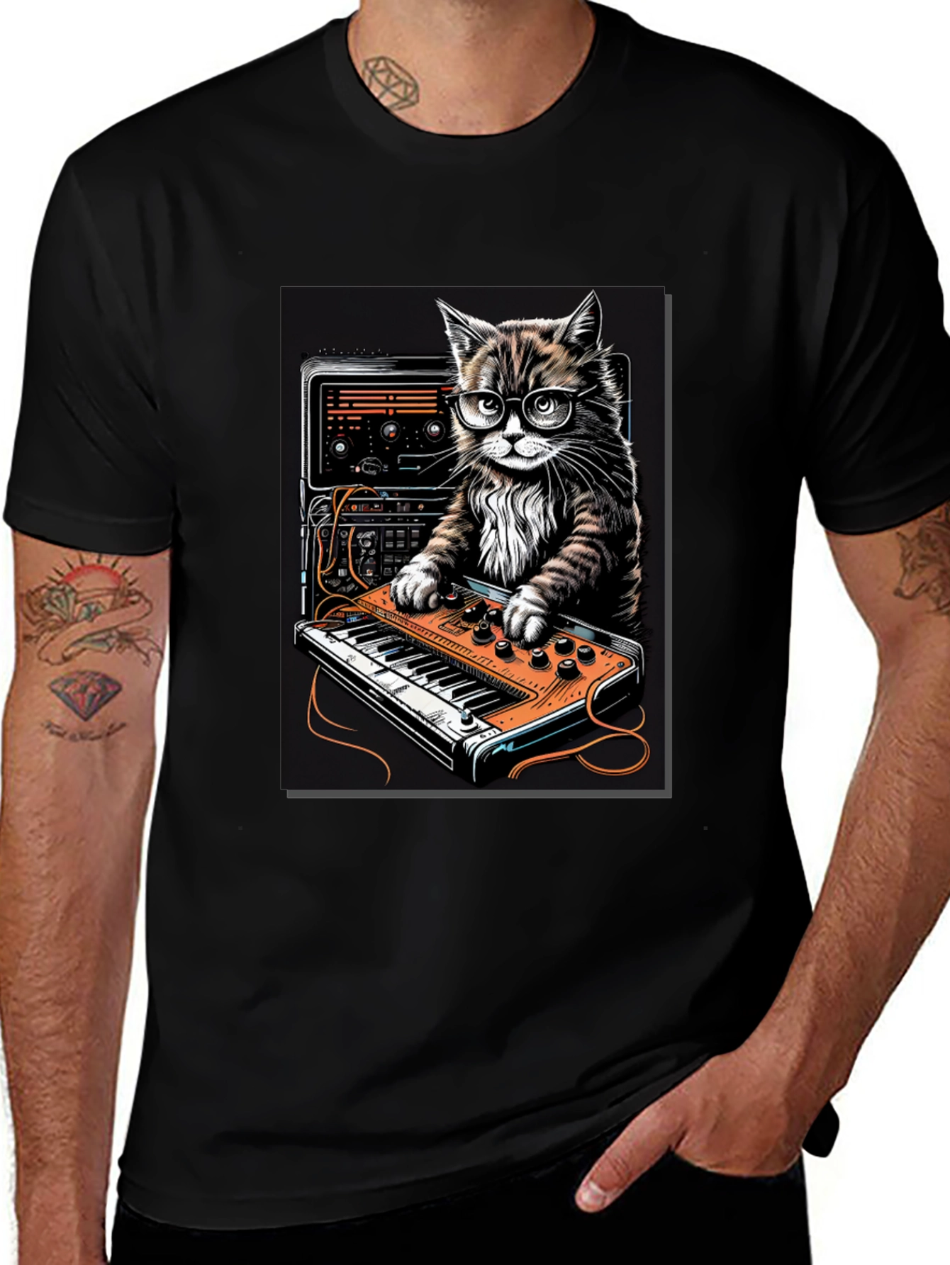 Variant 10 of DJ Cat T-Shirt - Cool Music Lover Tee