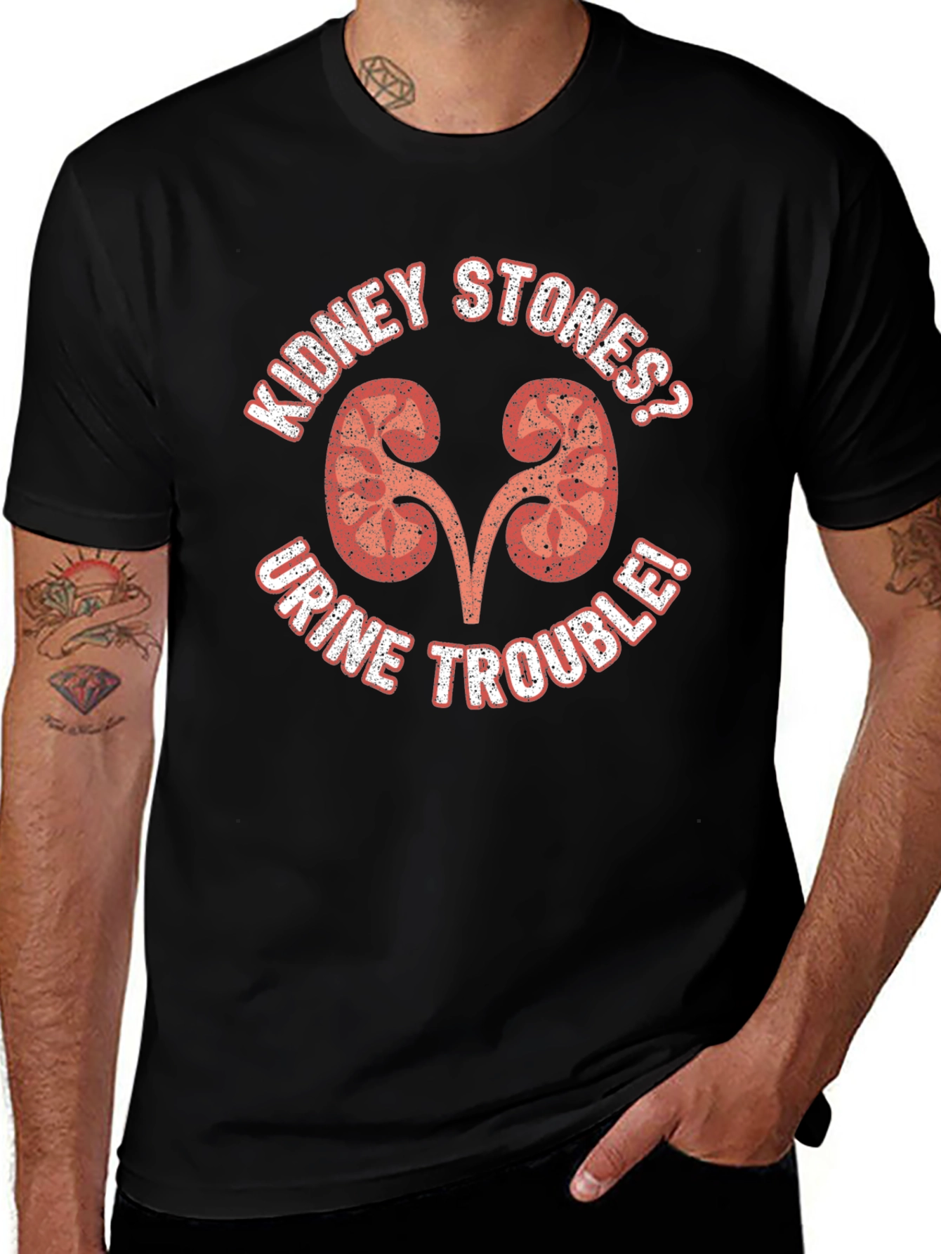 Variant 17 of Kidney Stone Humor Graphic Tee - Black