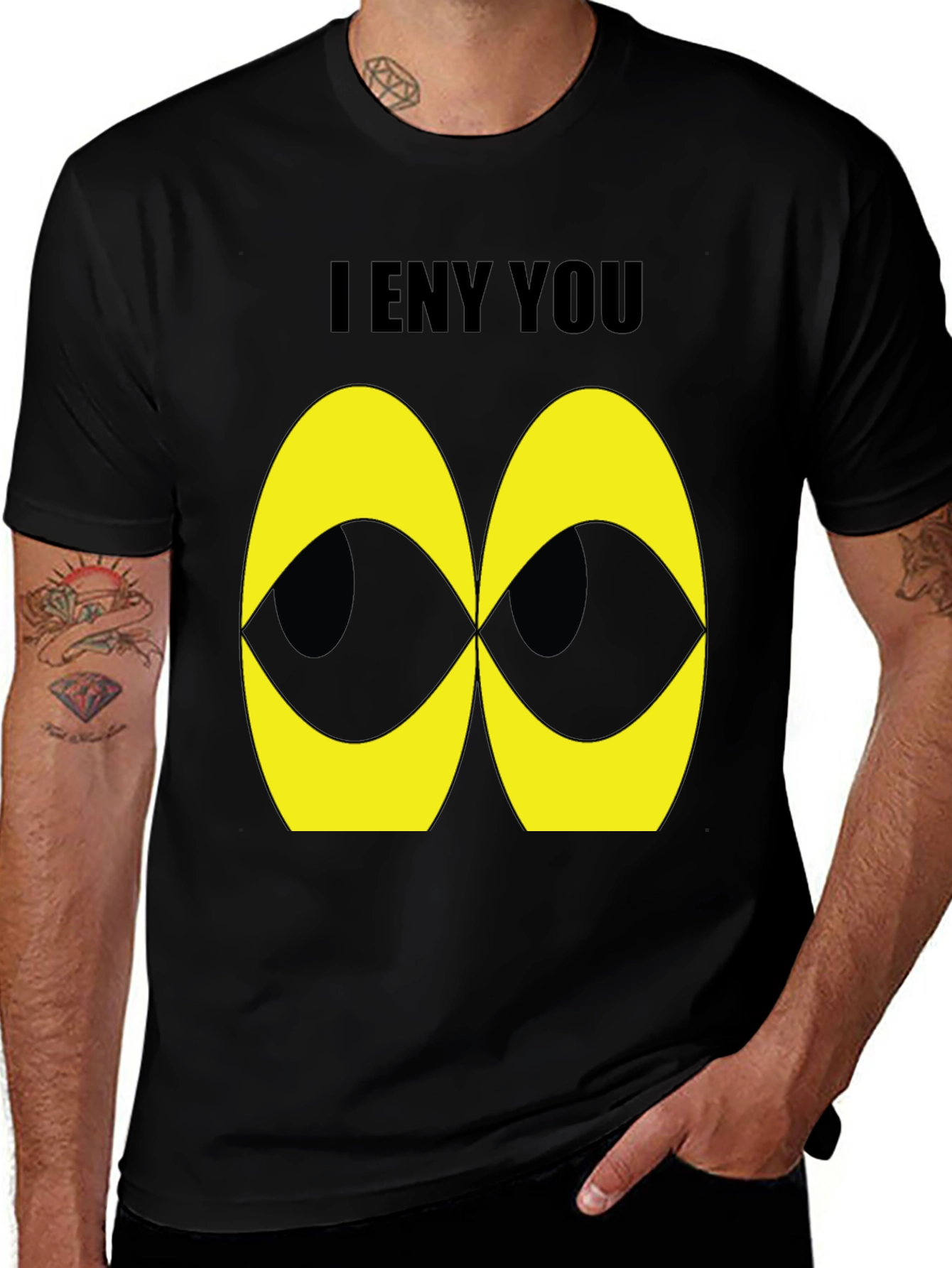 I ENY YOU T-Shirt - Graphic Tee - Black Cotton