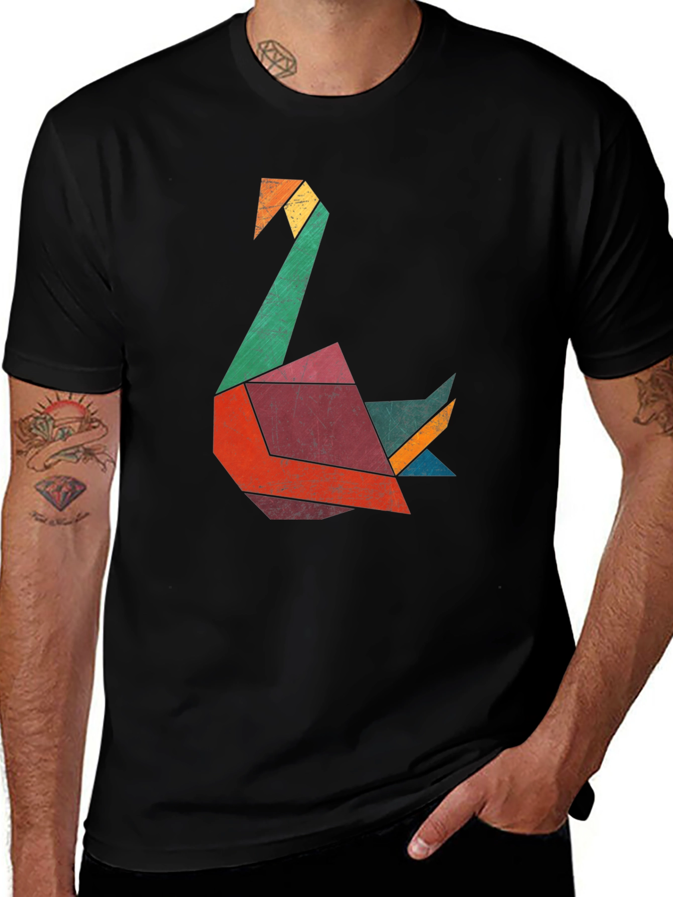 Geometric Swan Graphic Tee