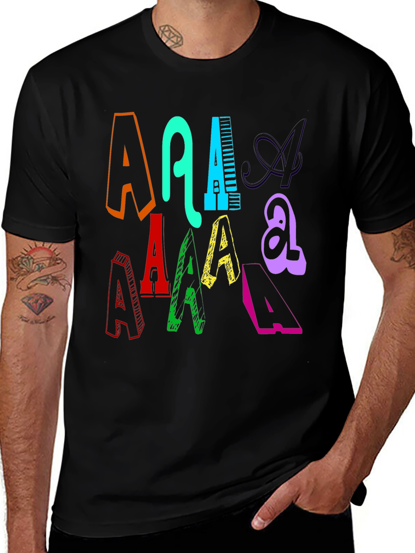 Variant 23 of Bold 'A' Graphic Tee - Vivid Letter Design