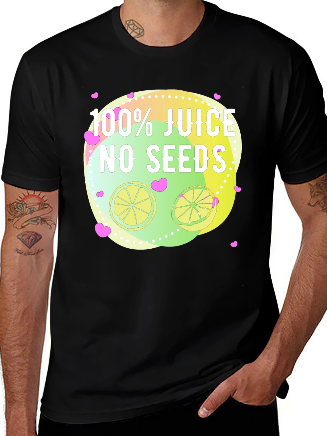 Variant 26 of 100% Juice No Seeds T-Shirt, Citrus Lover Tee