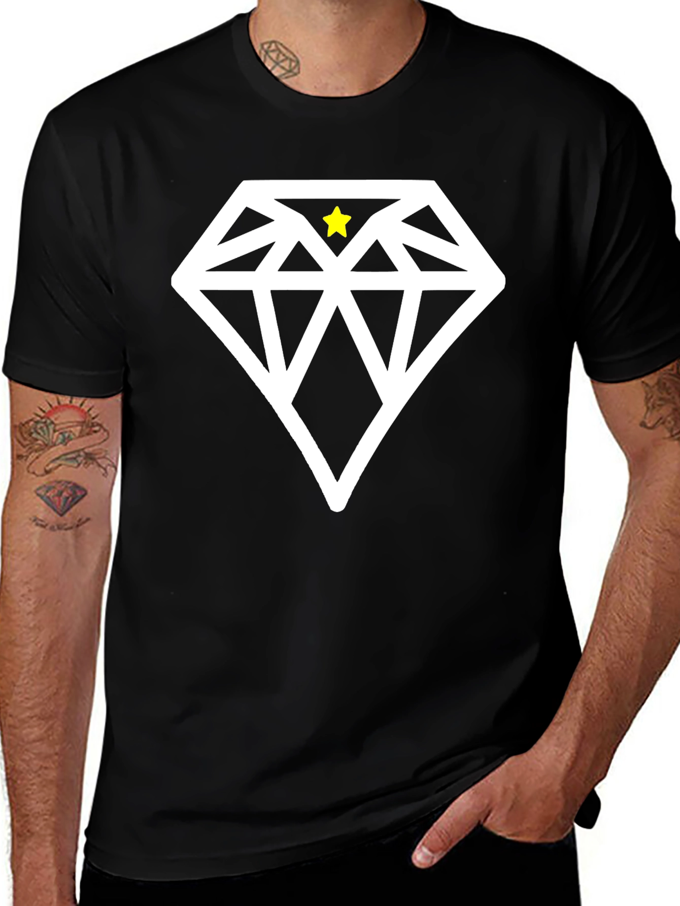 Variant 30 of Diamond Star Graphic Black T-Shirt