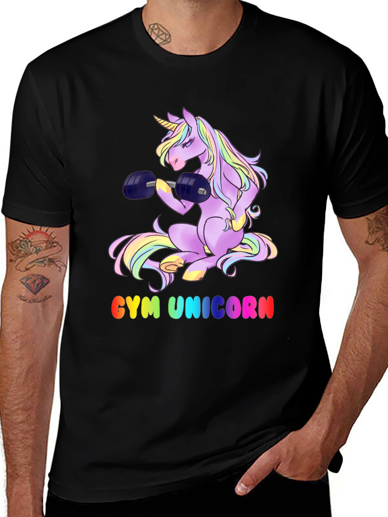 Gym Unicorn Graphic T-Shirt