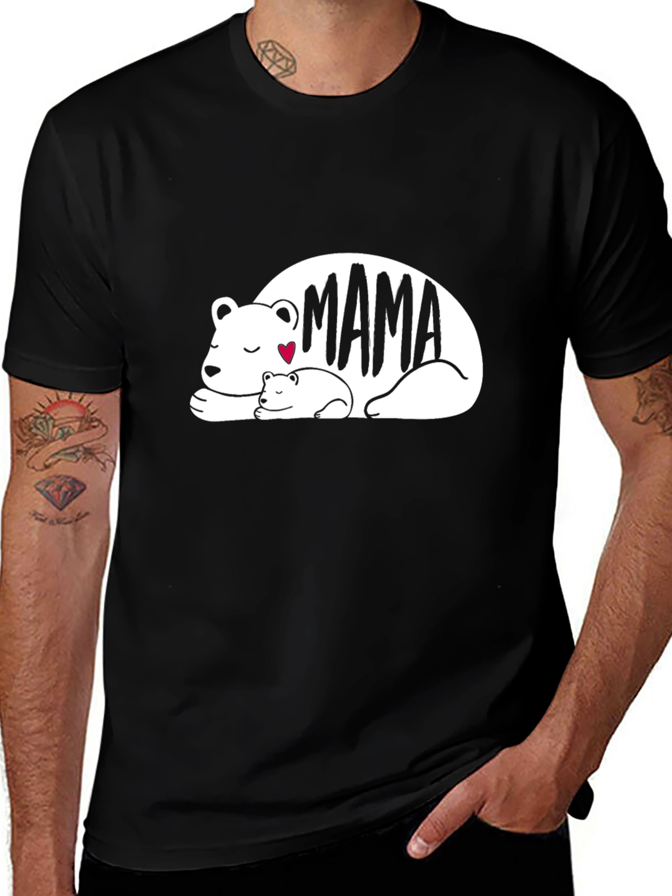 Variant 16 of Mama Bear Graphic T-Shirt - Black Casual Tee