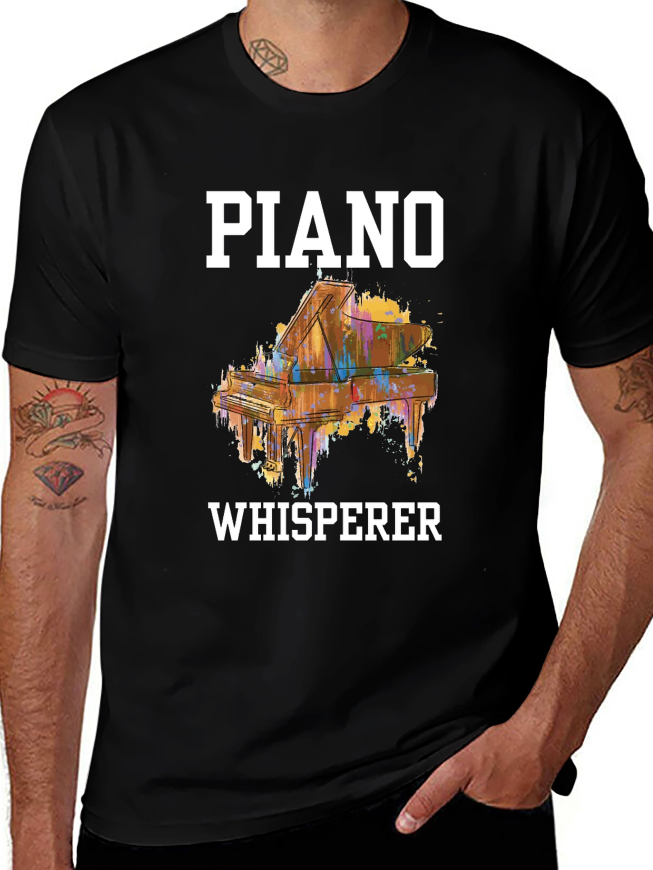 Variant 6 of Piano Whisperer Graphic T-Shirt - Music Lover Tee