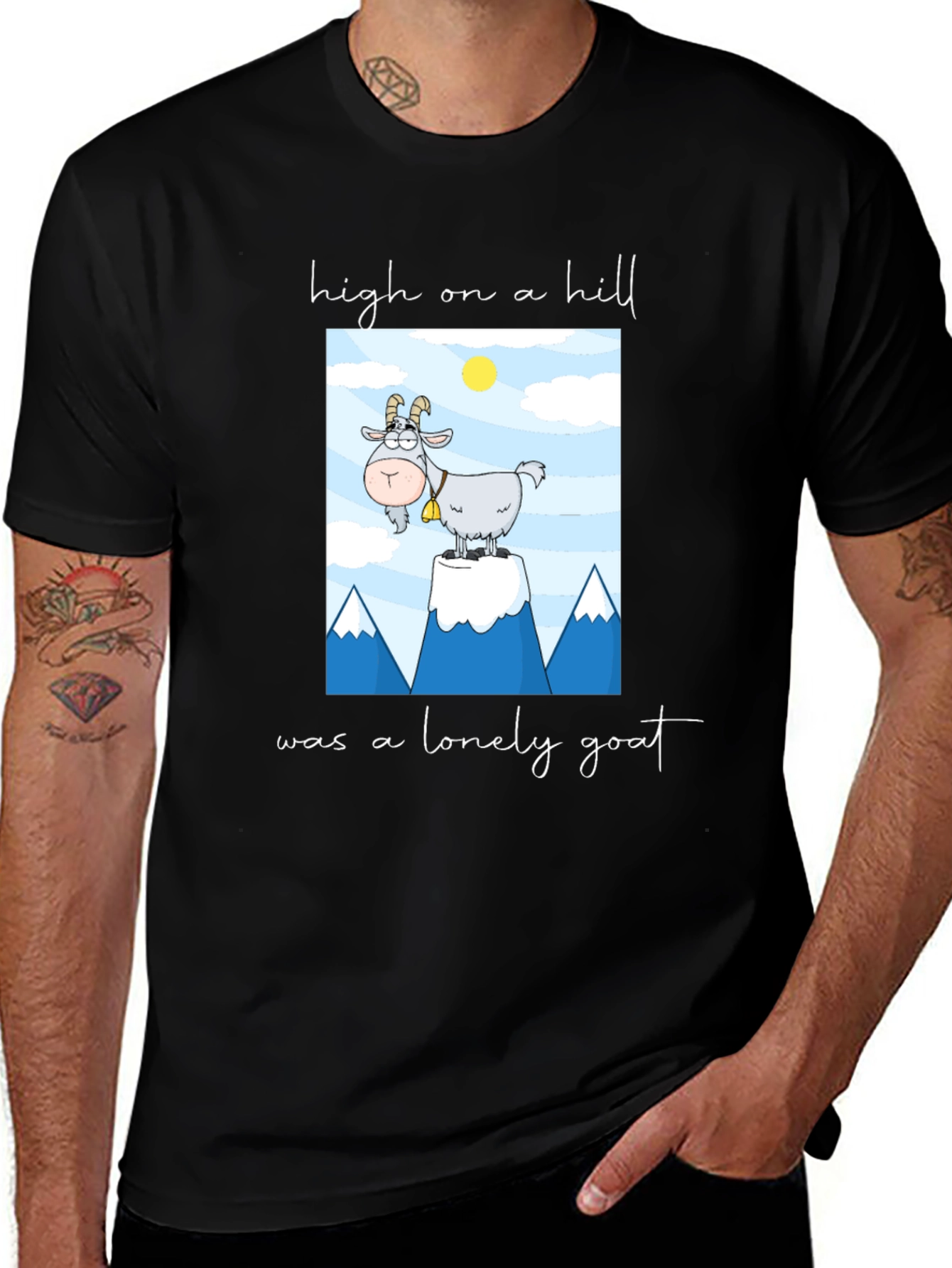 Variant 2 of High on a Hill Lonely Goat Graphic Tee