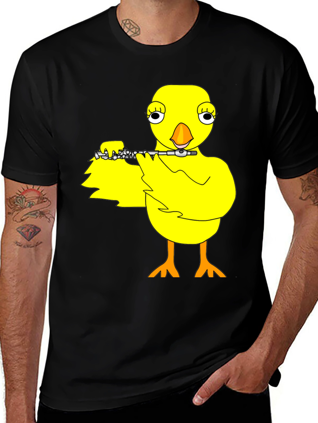 Variant 28 of Chick Playing Flute Graphic T-Shirt