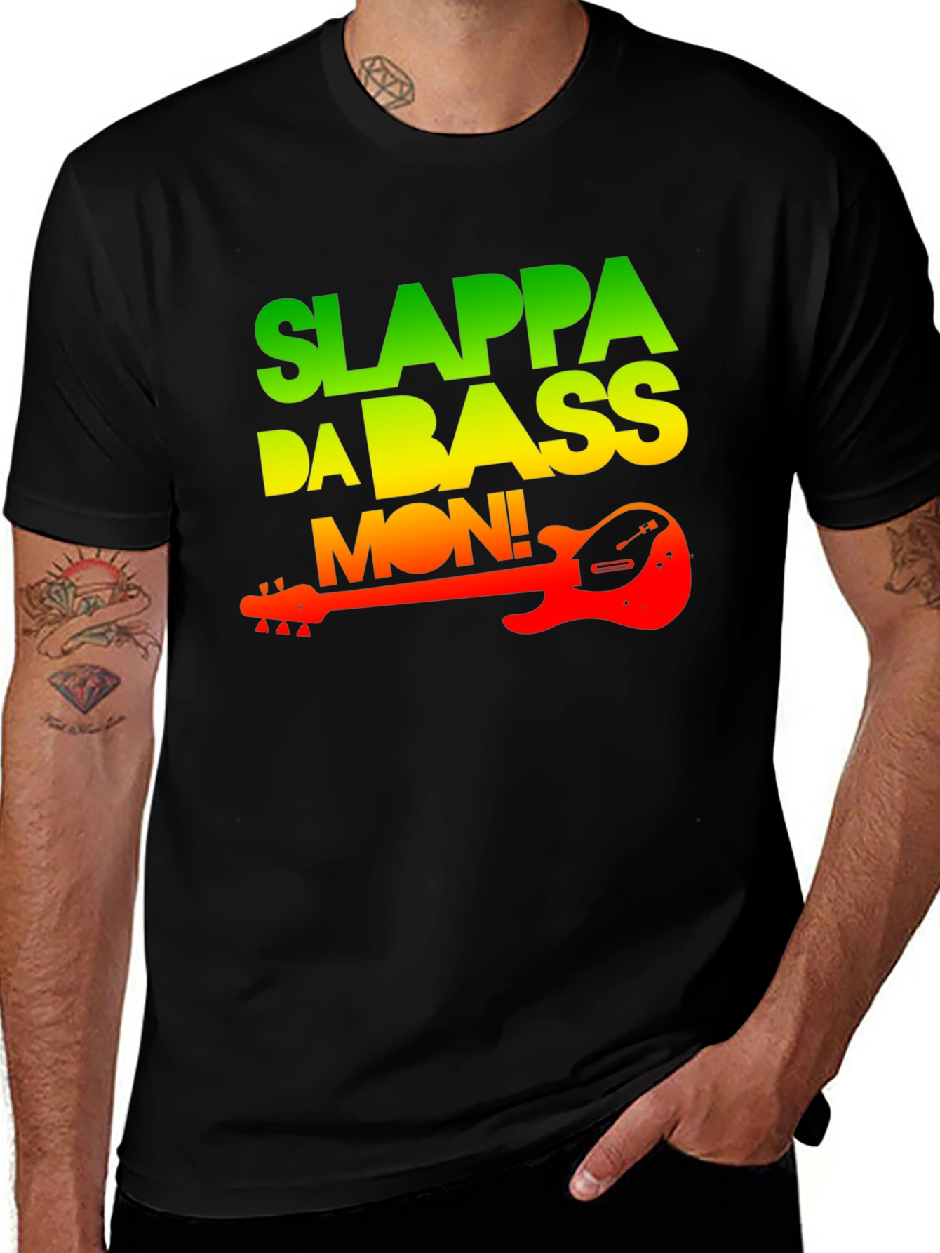 Variant 17 of Slappa Da Bass Mon! Reggae Music T-Shirt
